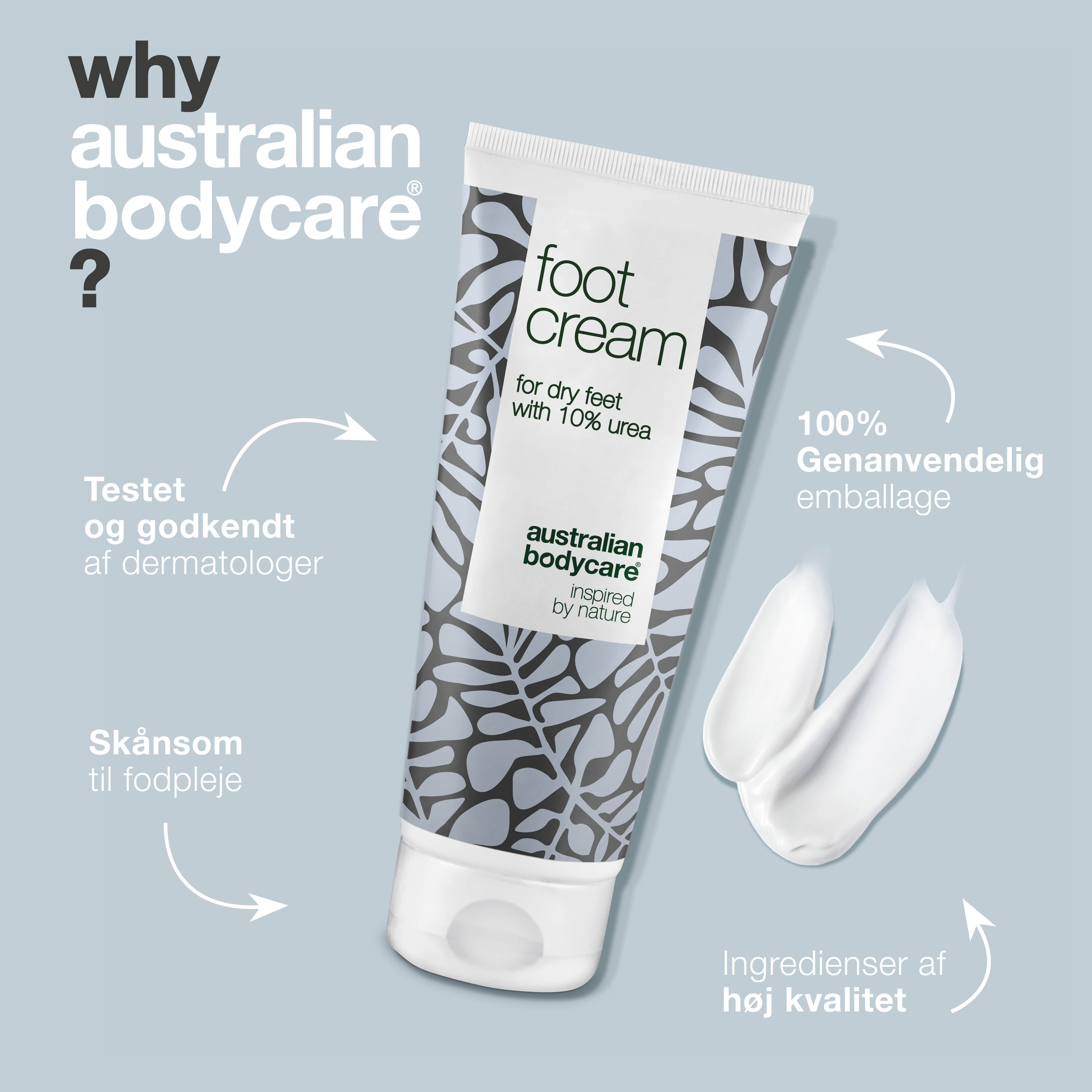 Fodcreme med 10% Urea — Vores bedste fodcreme til tørre fødder med 100% naturlig Tea Tree Oil