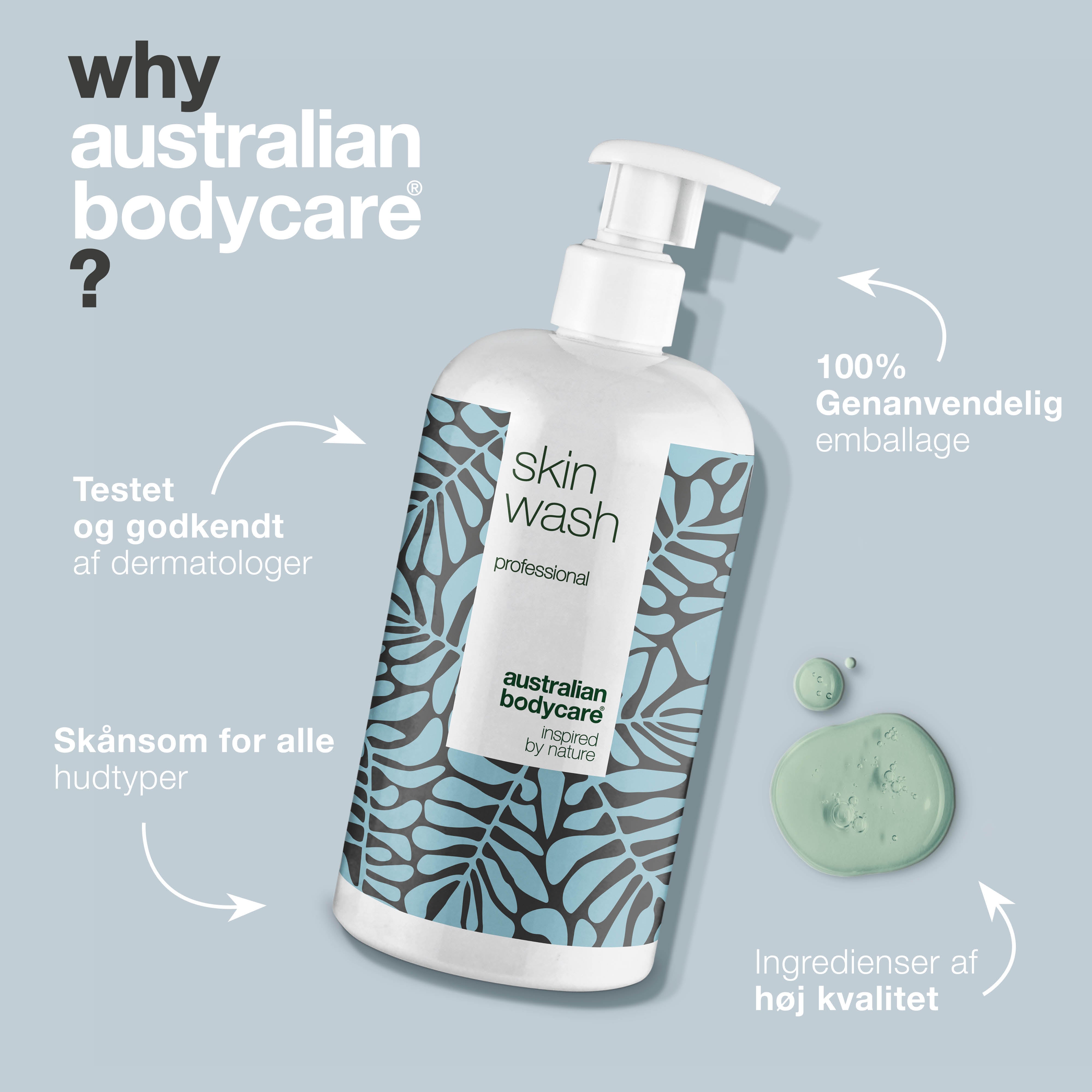 Professionel Skin Wash med Tea Tree Oil — Professionel showergel mod bumser og uren hud