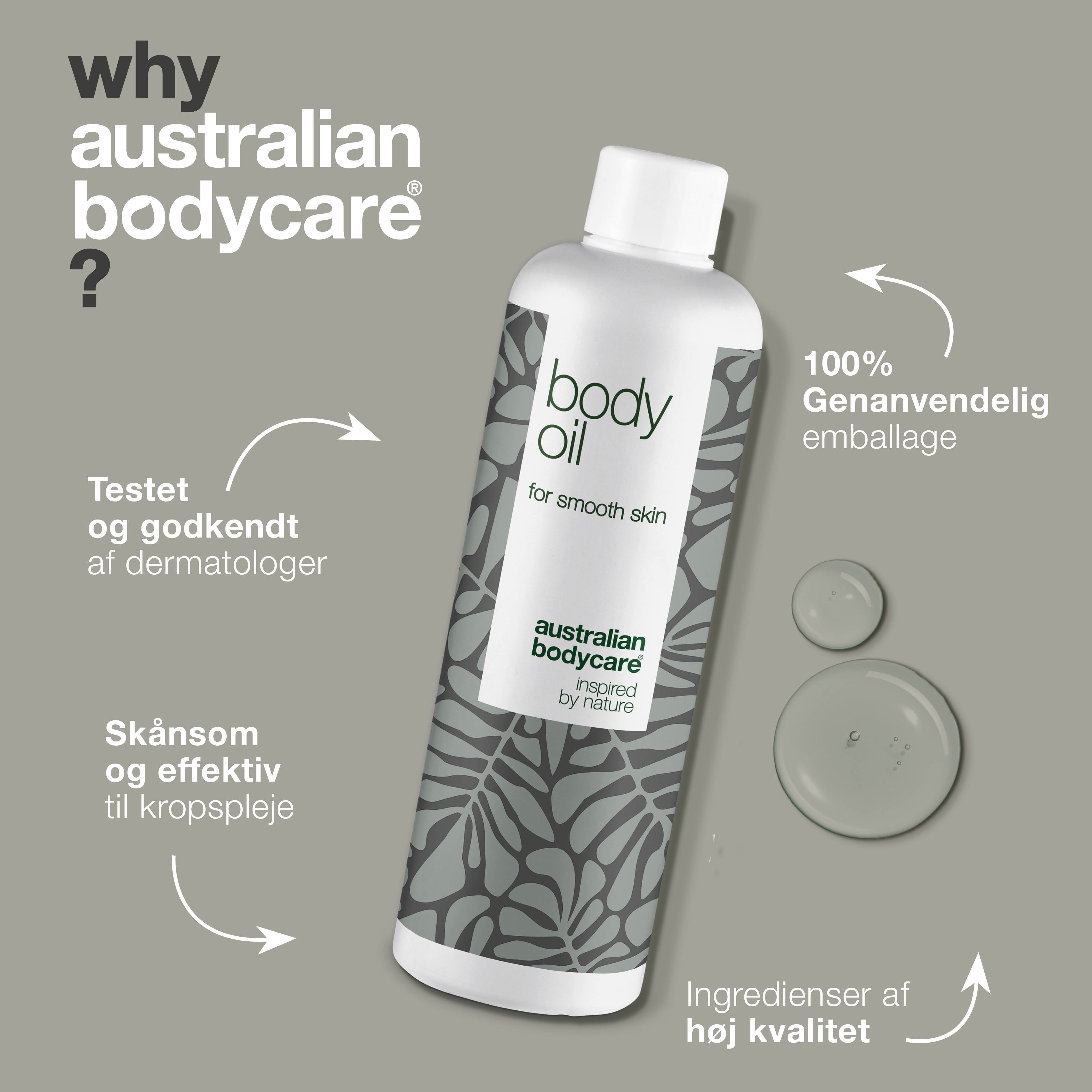 Body Oil – Reducerer strækmærker, ar og pigmentpletter — Body Oil reducerer strækmærker, ar og pigmentpletter. Med mandelolie, squalane og vitamin E efterlades huden blød, smidig og velplejet.