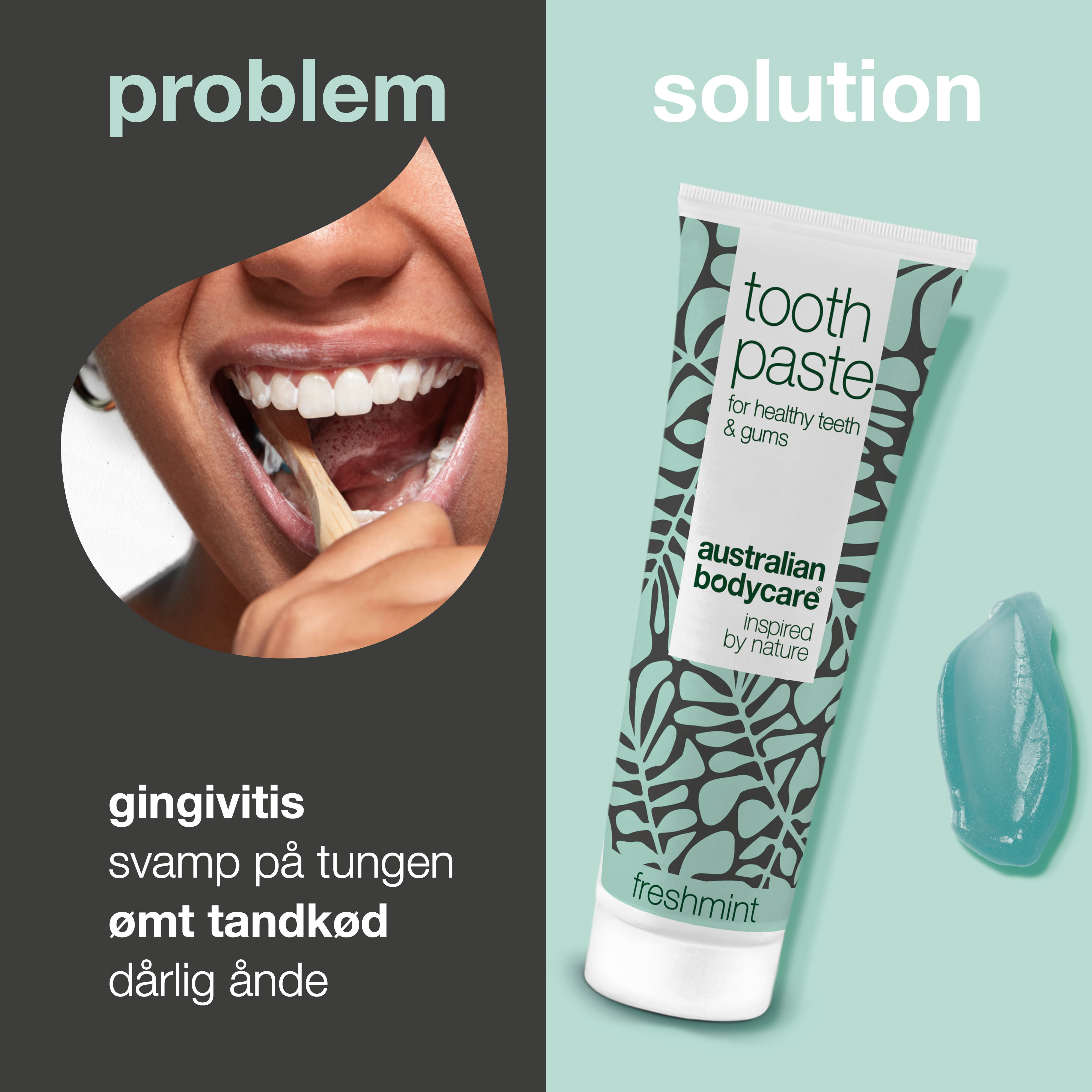 Tea Tree Oil Tandpasta med fluor — Til god mundhygiejne og pleje ved paradentose og mundsvamp