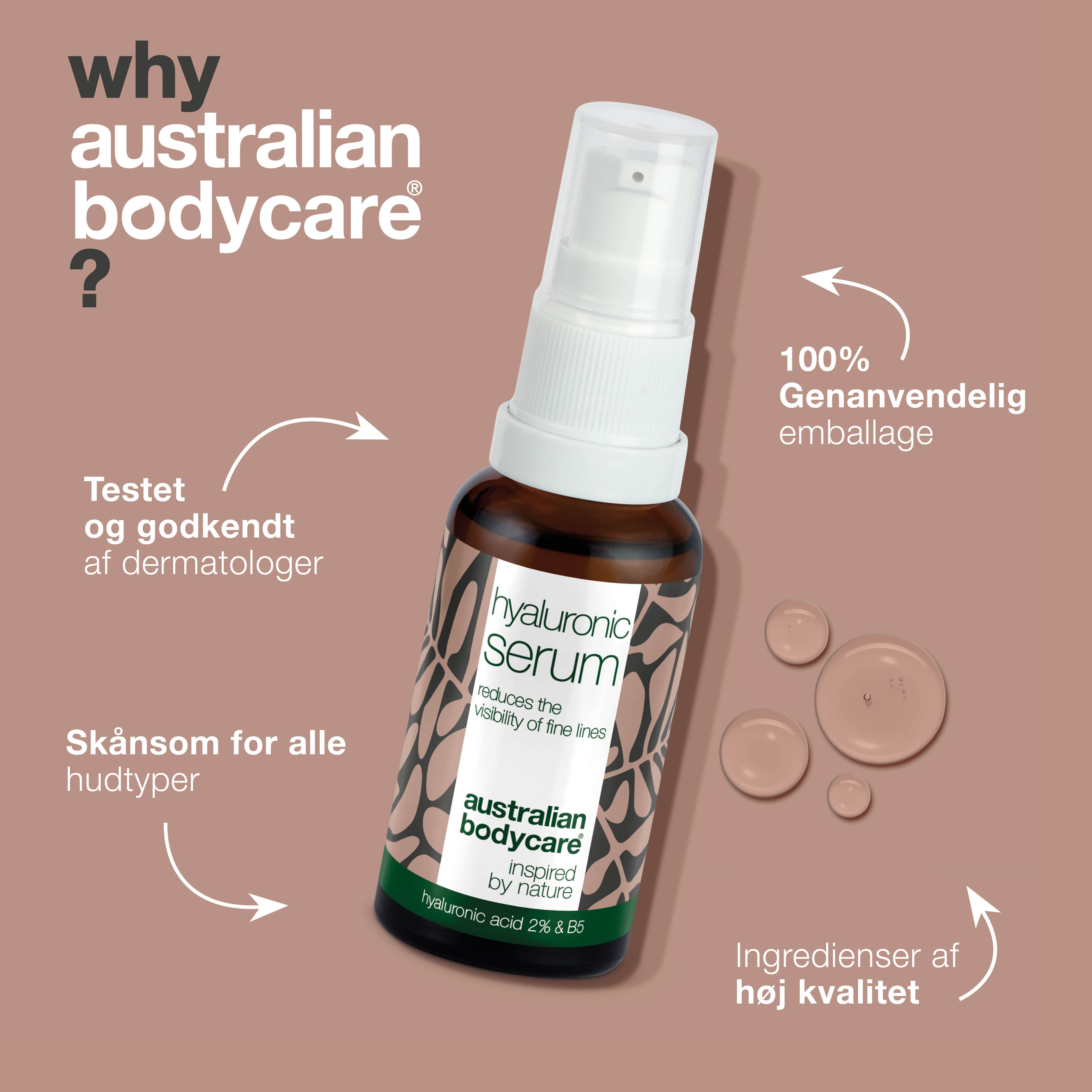 Hyaluronsyre Serum 2% – Intens fugt med B5-vitamin — Hyaluronsyre Serum 2% giver dyb fugt, reducerer fine linjer og efterlader huden glat og smidig. Perfekt til alle hudtyper.