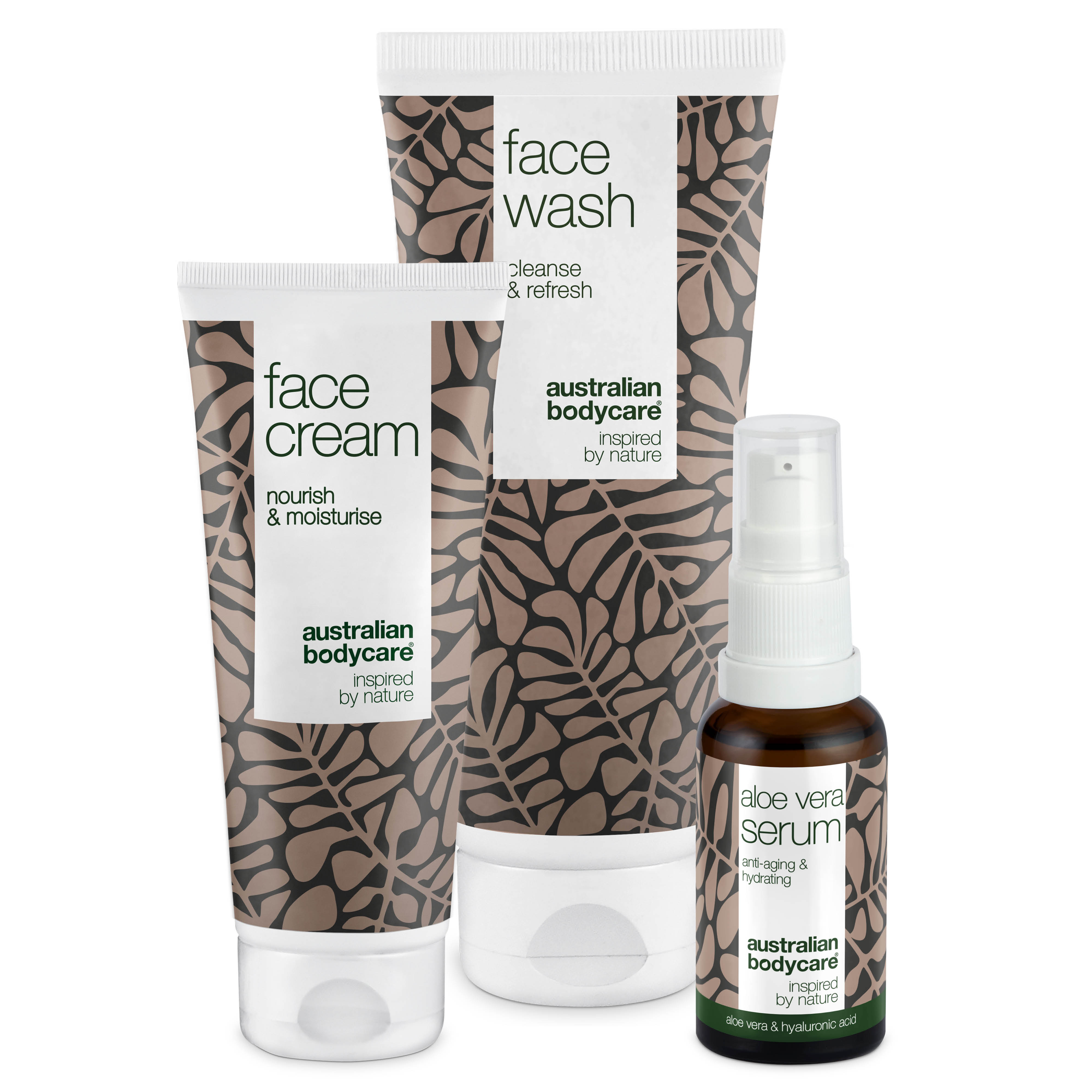 Sæt til rynker og dehydreret hud — 3 Anti Age produkter til tør hud: ansigtsrens, Aloe Vera Serum og creme