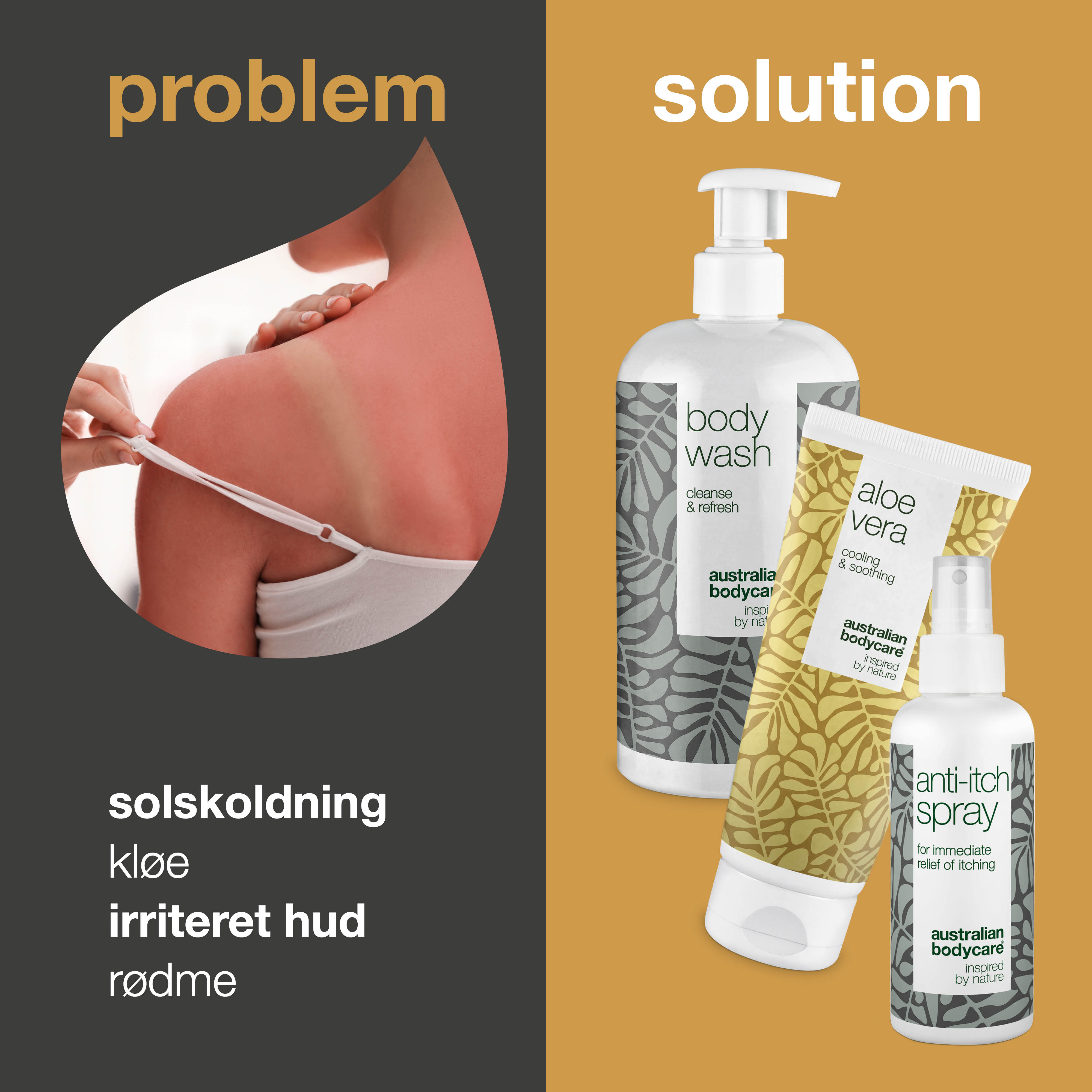 Aftersun pakken til rød og solskoldet hud — 3 produkter til pleje af solskoldning, sviende hud og ved soleksem