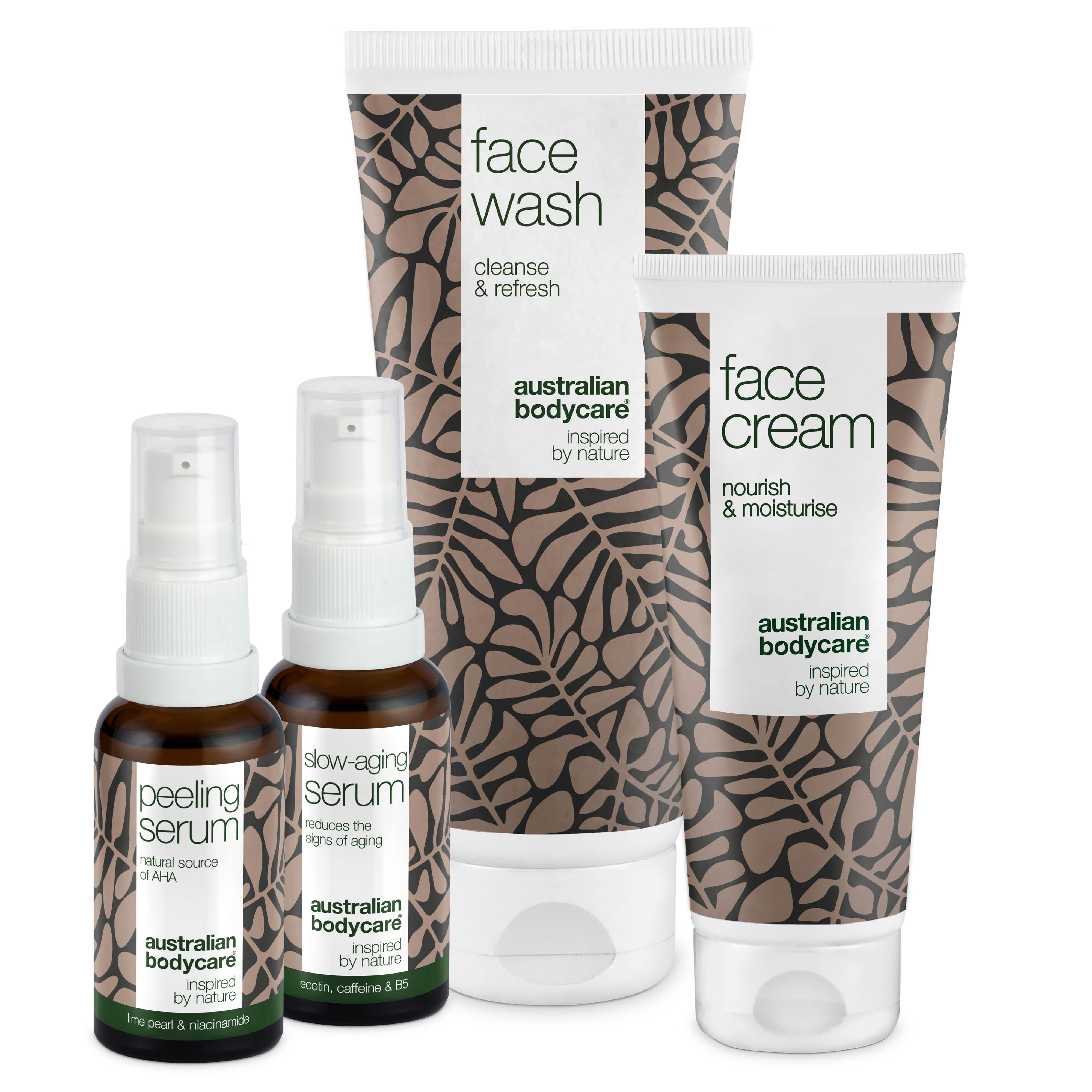 4-pak anti-age produkter til moden hud (50+) — Anti-age Serum, Peeling Serum, rens og ansigtscreme mod rynker