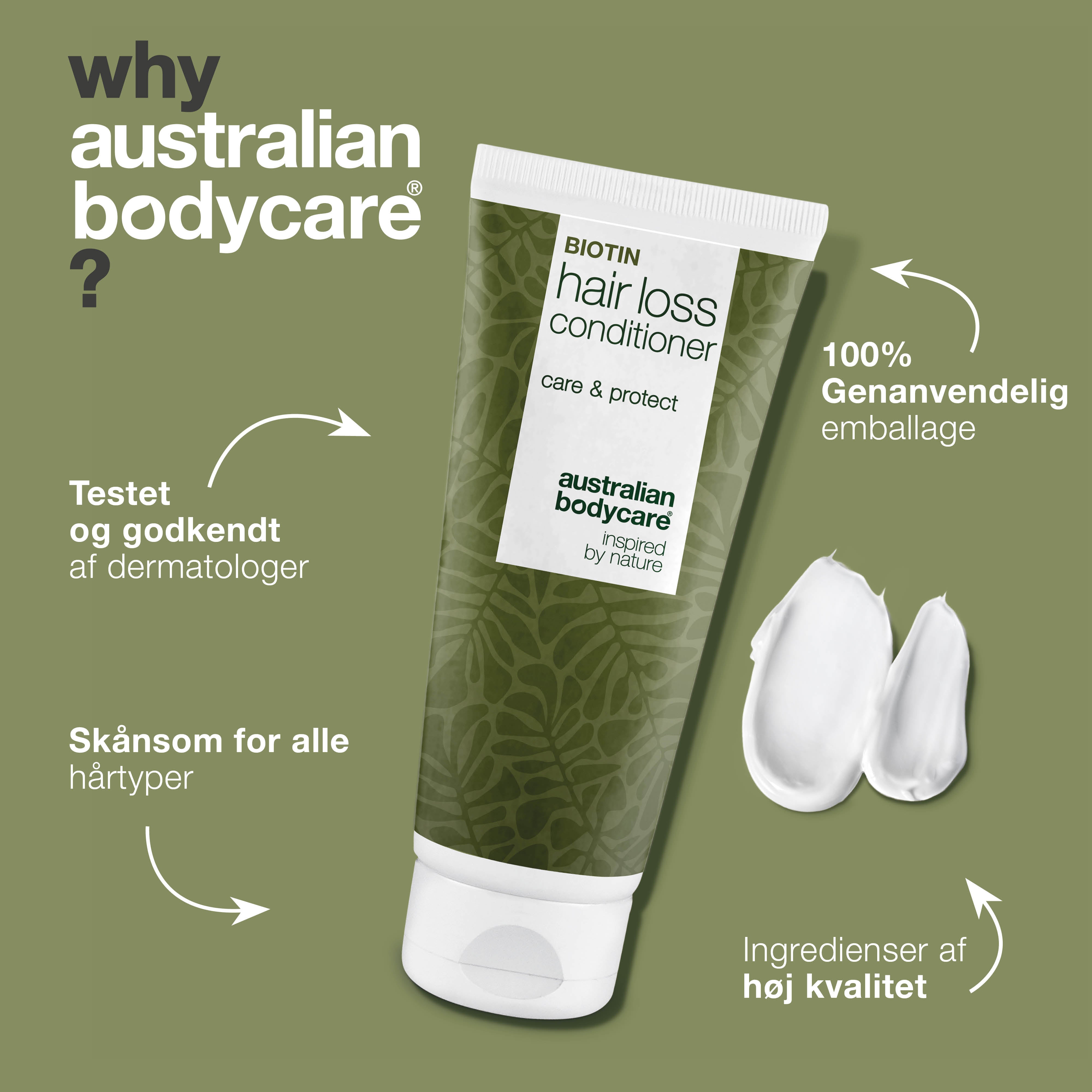 Hair Loss Conditioner – Styrker tyndt hår og reducerer hårtab — Hair Loss Conditioner styrker tyndt hår, reducerer hårtab og fugter. Med Capilia Longa, Koffein og Biotin for sundere og fyldigere hår.