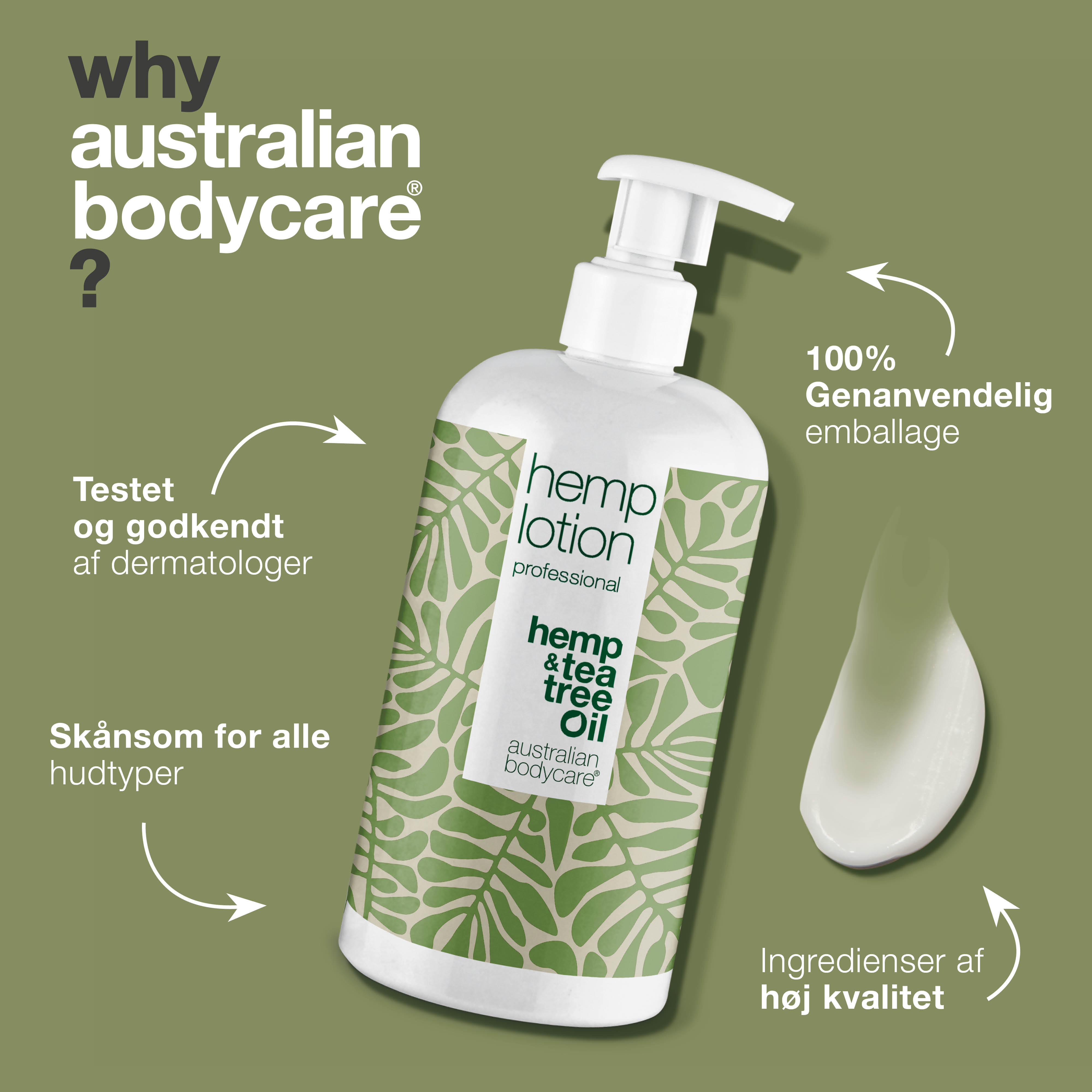 Hamp Body lotion — Fugtpleje med Hamp Olie til Tør Hud på Kroppen