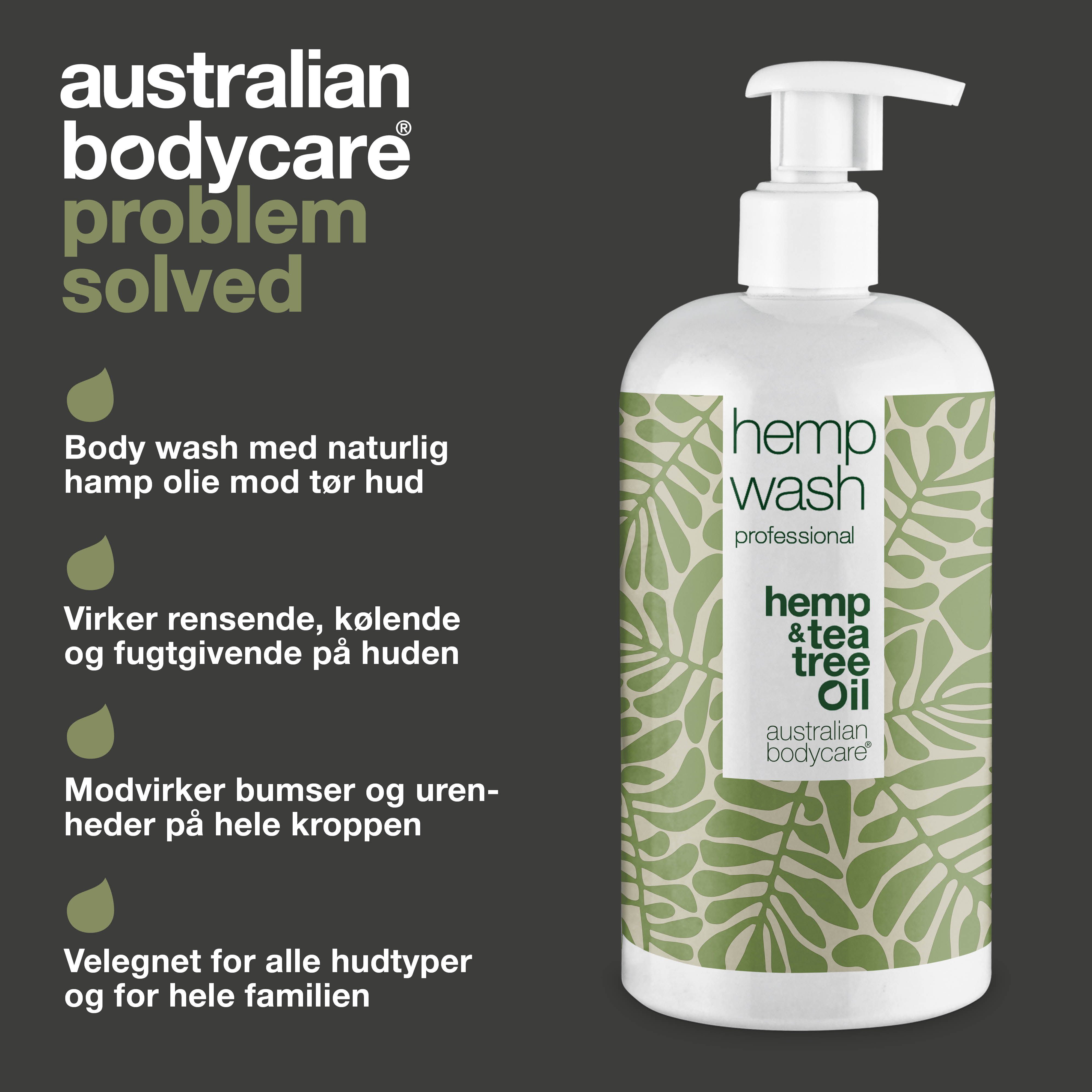 Hamp Shower Gel til uren hud — Body Wash med Hamp Olie til Tør og Fedtet Hud