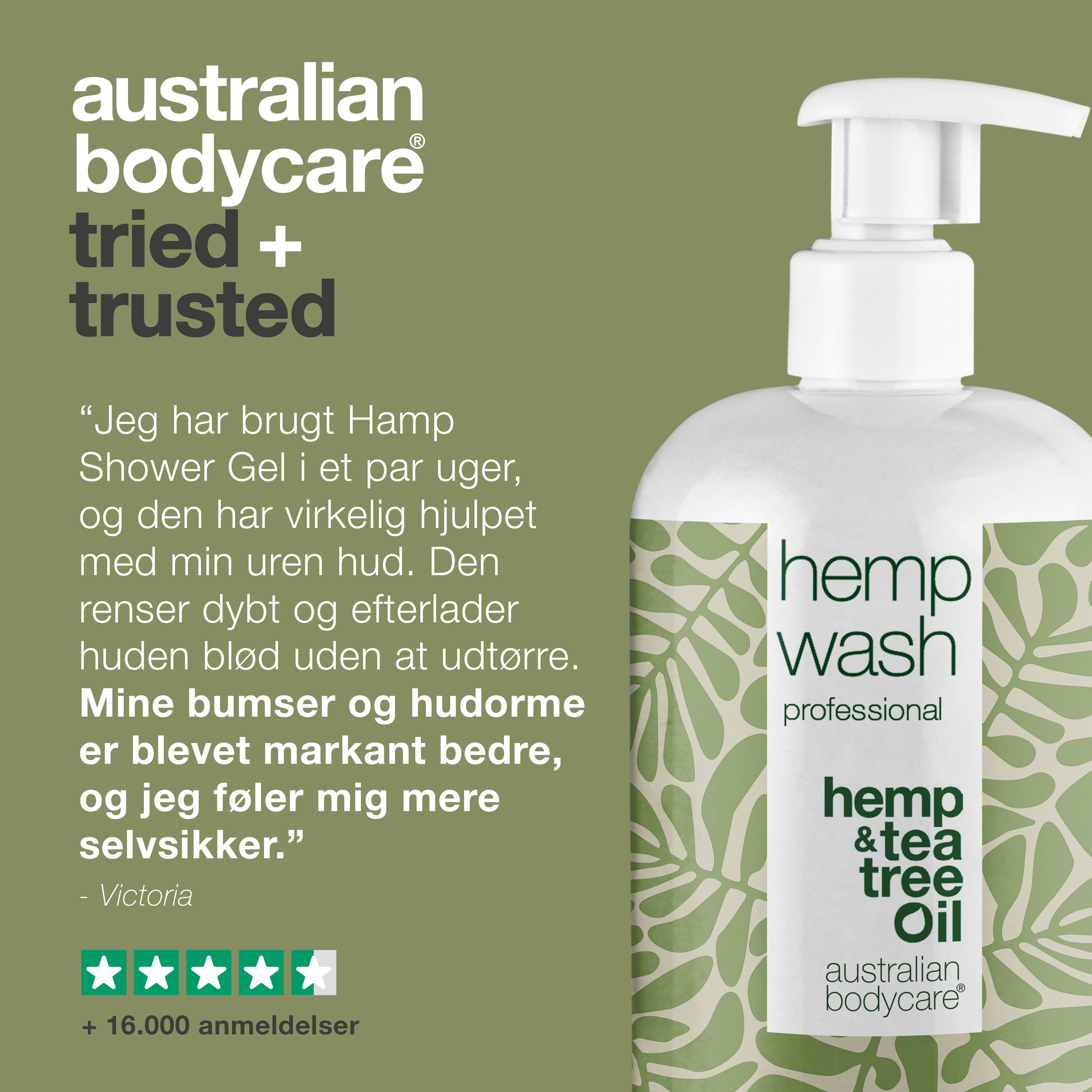 Hamp Shower Gel til uren hud — Body Wash med Hamp Olie til Tør og Fedtet Hud