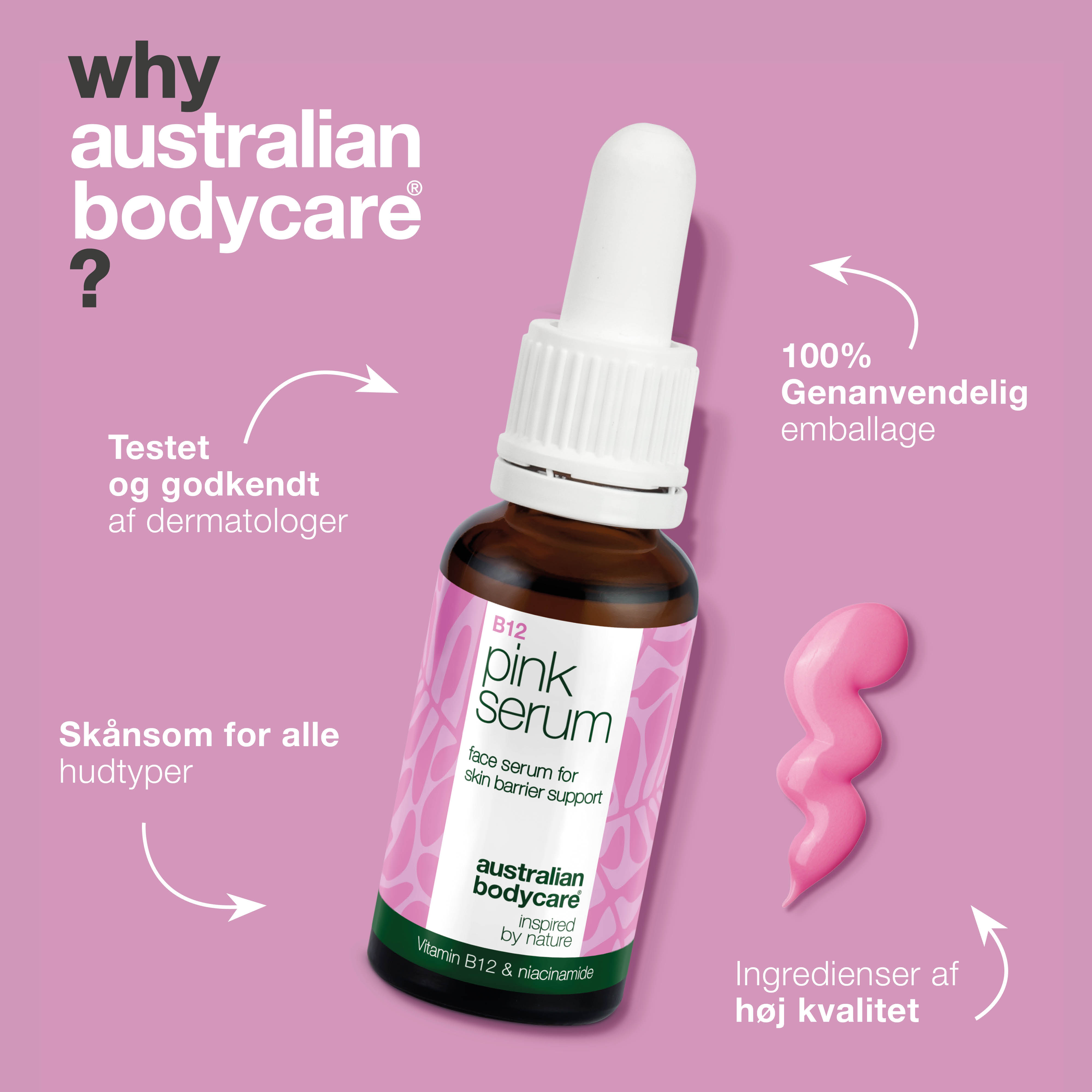Vitamin B12 Pink Serum – Reducerer rødme og giver sund glød — B12 Pink Serum styrker hudbarrieren, reducerer rødme og aldringstegn. For en blød og strålende hud.