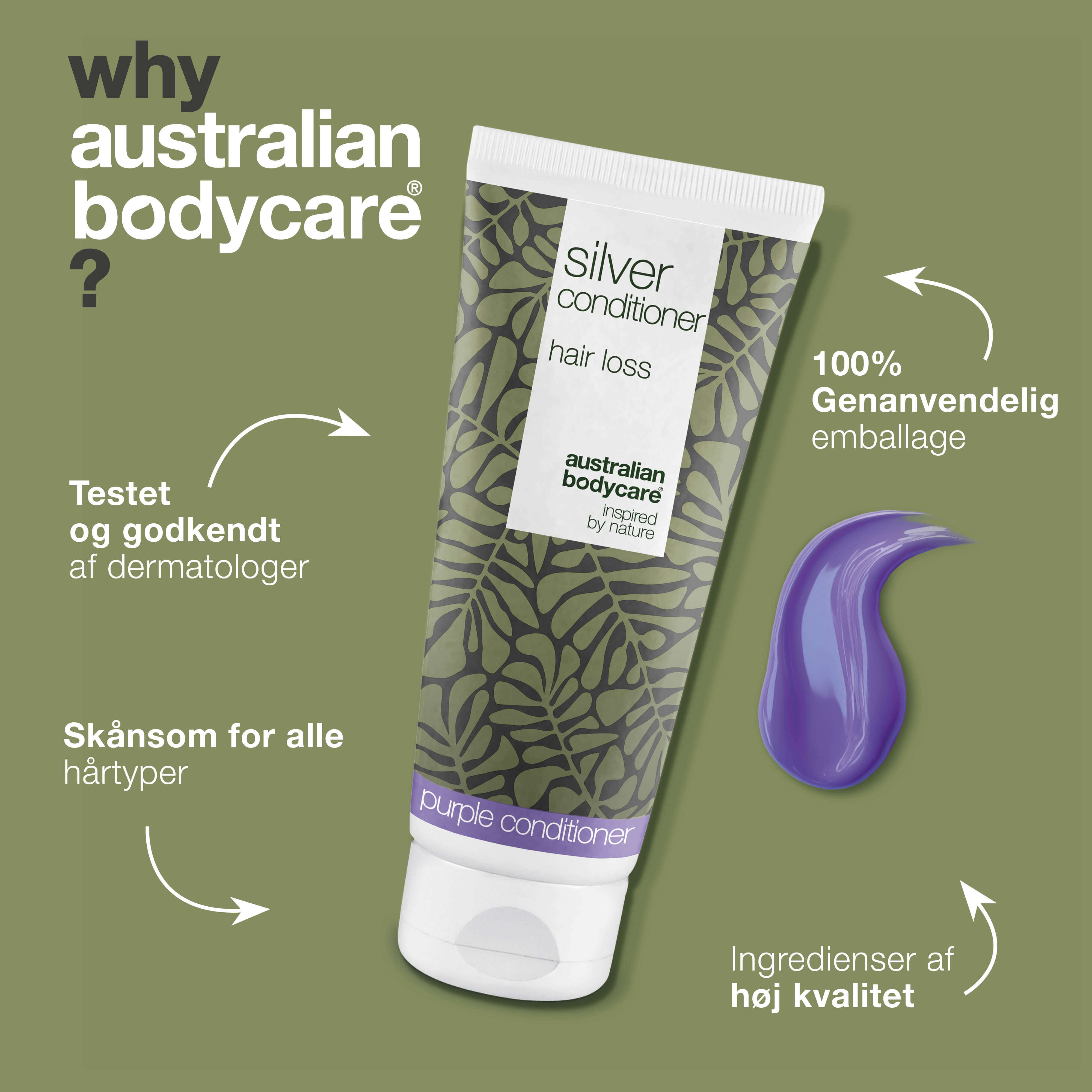 Balsam til gråt og blondt hår – Reducerer hårtab — Plej gråt og blondt hår med Silver Conditioner. Reducerer hårtab, neutraliserer gule toner og efterlader håret blødt og skinnende.