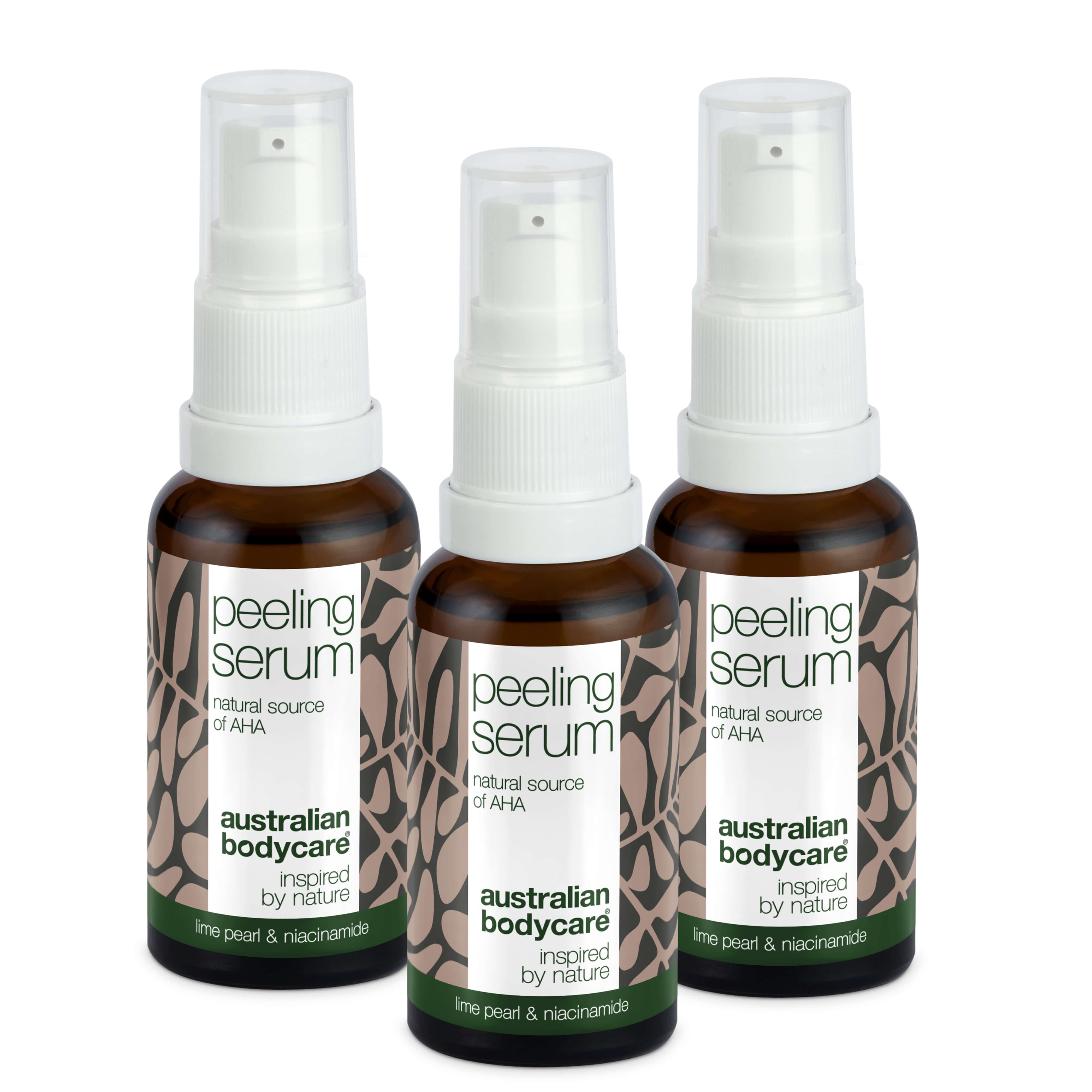 AHA Peeling Serum – Eksfoliering for glattere og friskere hud — AHA Peeling Serum fjerner døde hudceller, udjævner hudens tekstur og giver en sund glød. Med Lime Pearl, Niacinamid og Allantoin.