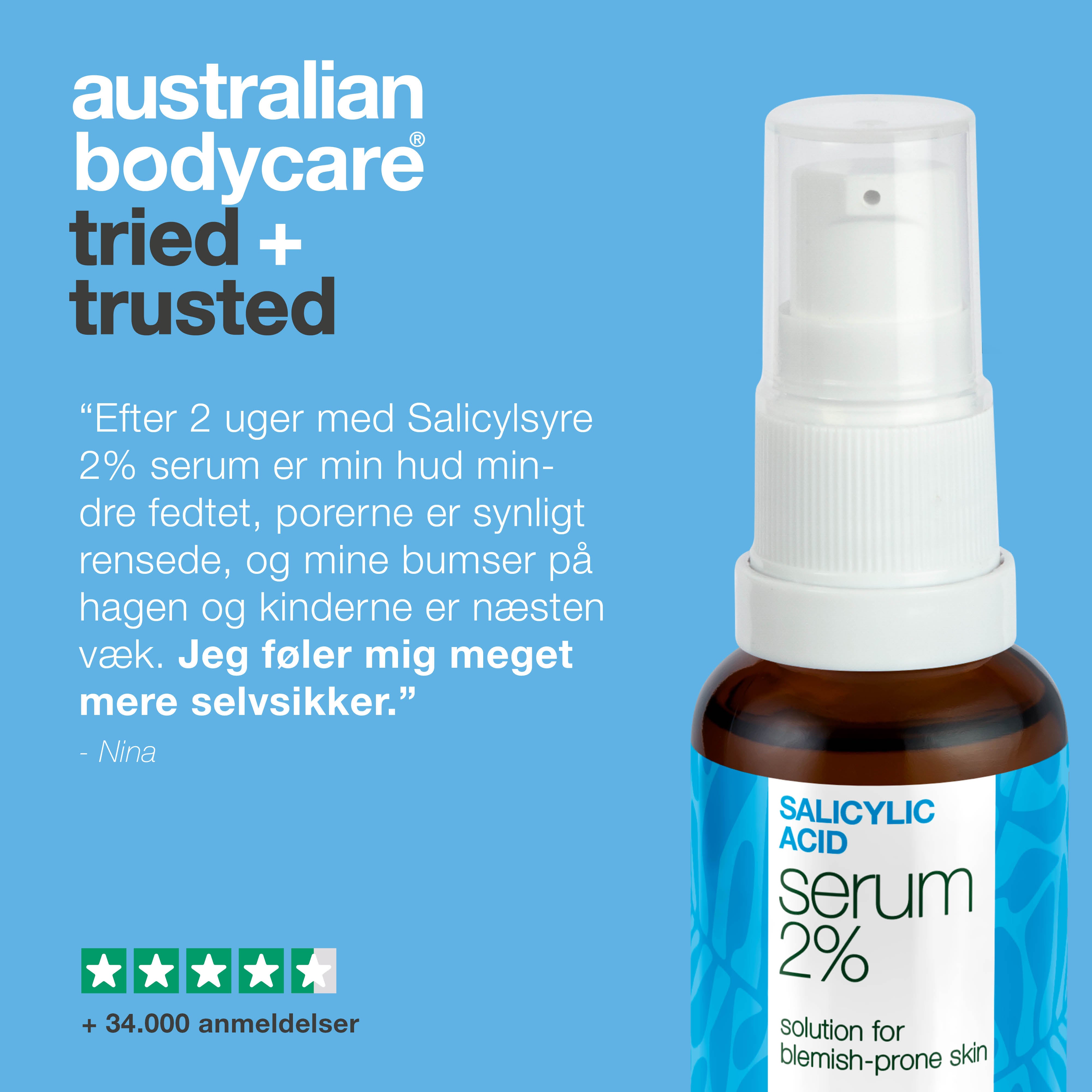 Serum mod bumser, hudorme og uren hud – Salicylsyre 2 % — Serum mod bumser og fedtet hud. Renser porer og dæmper udbrud. Med salicylsyre 2 %, Zinc PCA, grøn te og hyaluronsyre.