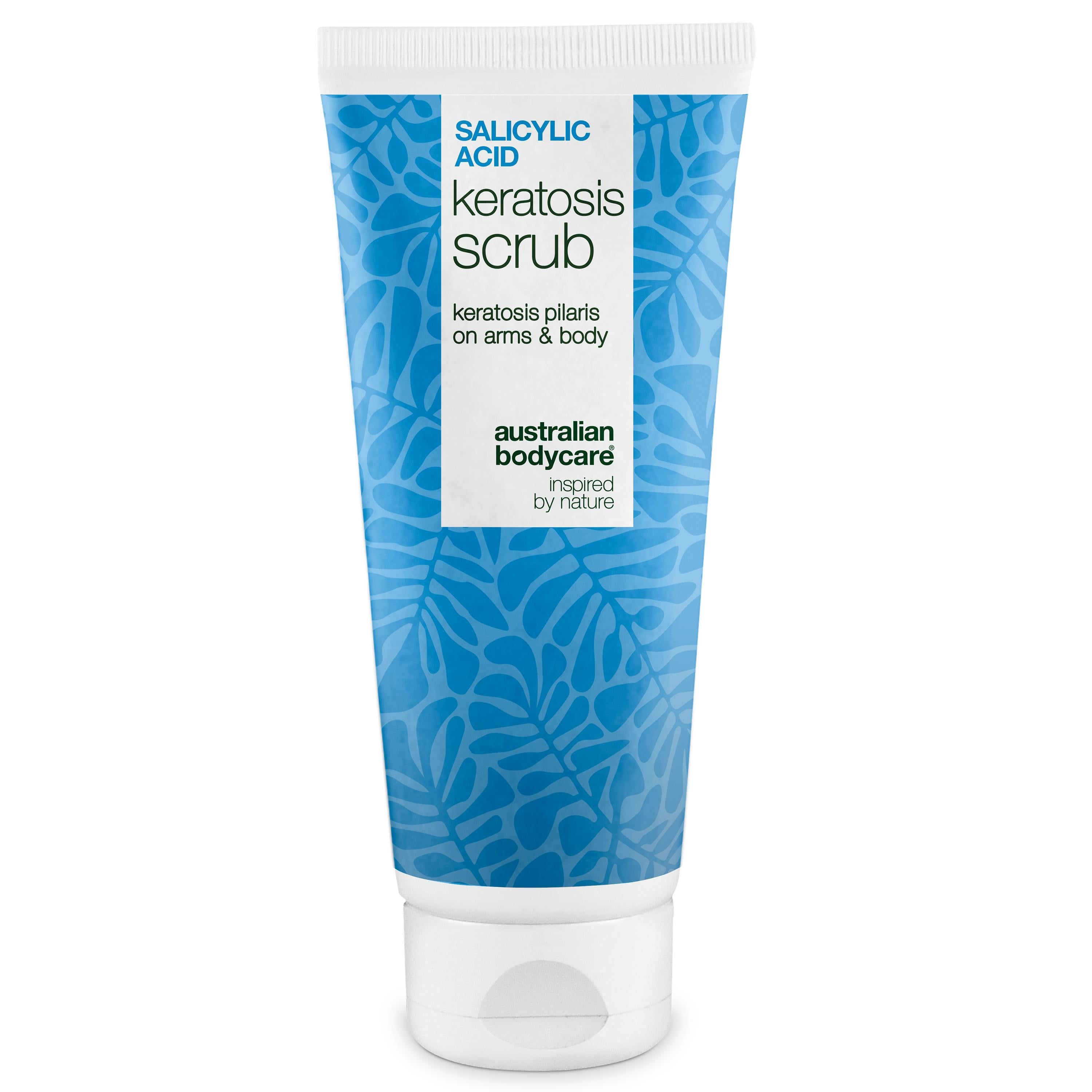 Keratosis Pilaris Body Scrub mod ru hud og knopper — Keratosis Pilaris Body Scrub mod ru hud og knopper. Eksfolierer og blødgør med salicylsyre, glykolsyre og glycerin.