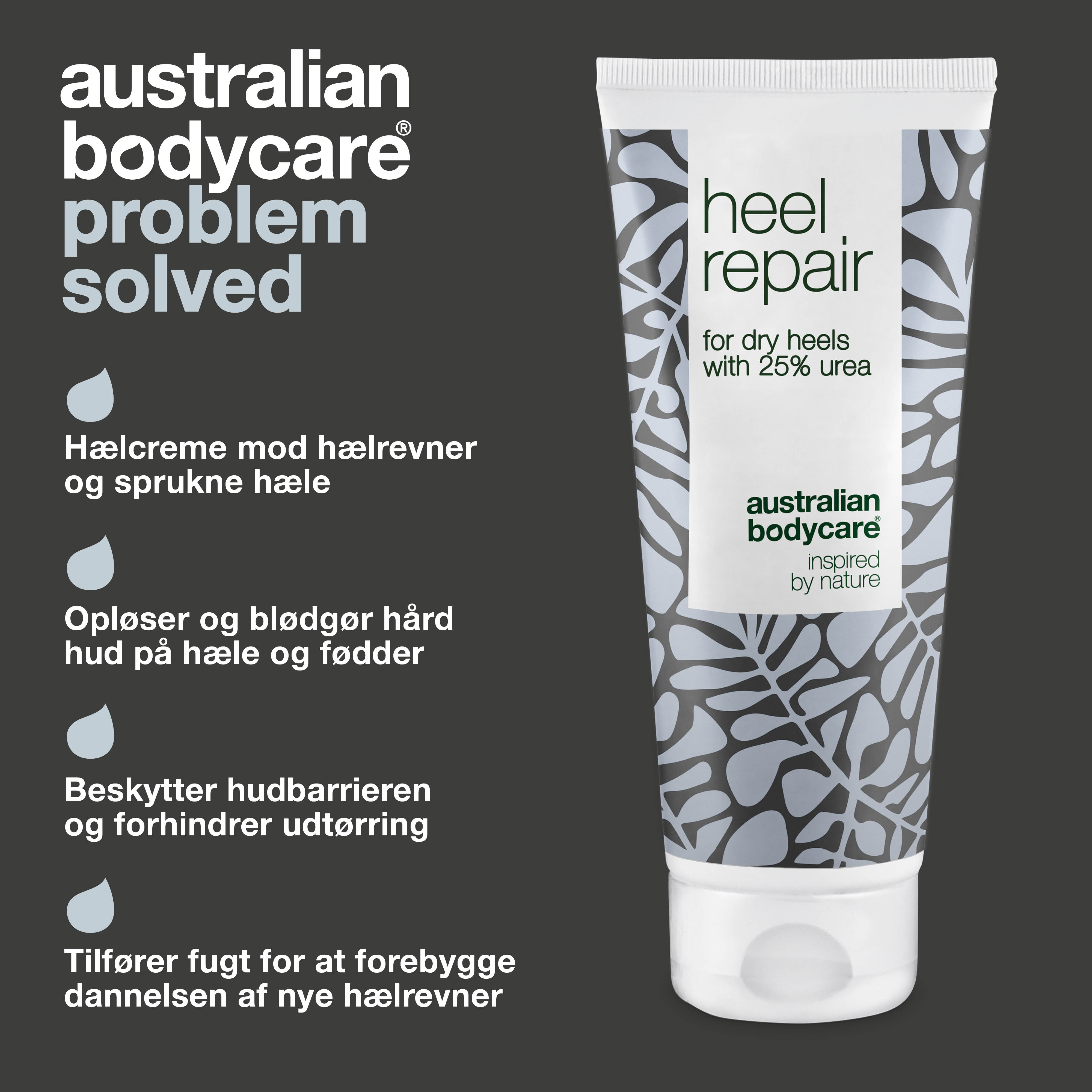 Hælcreme med 25% Urea — Hælcreme til hælrevner og sprukne hæle samt hård hud på hælen