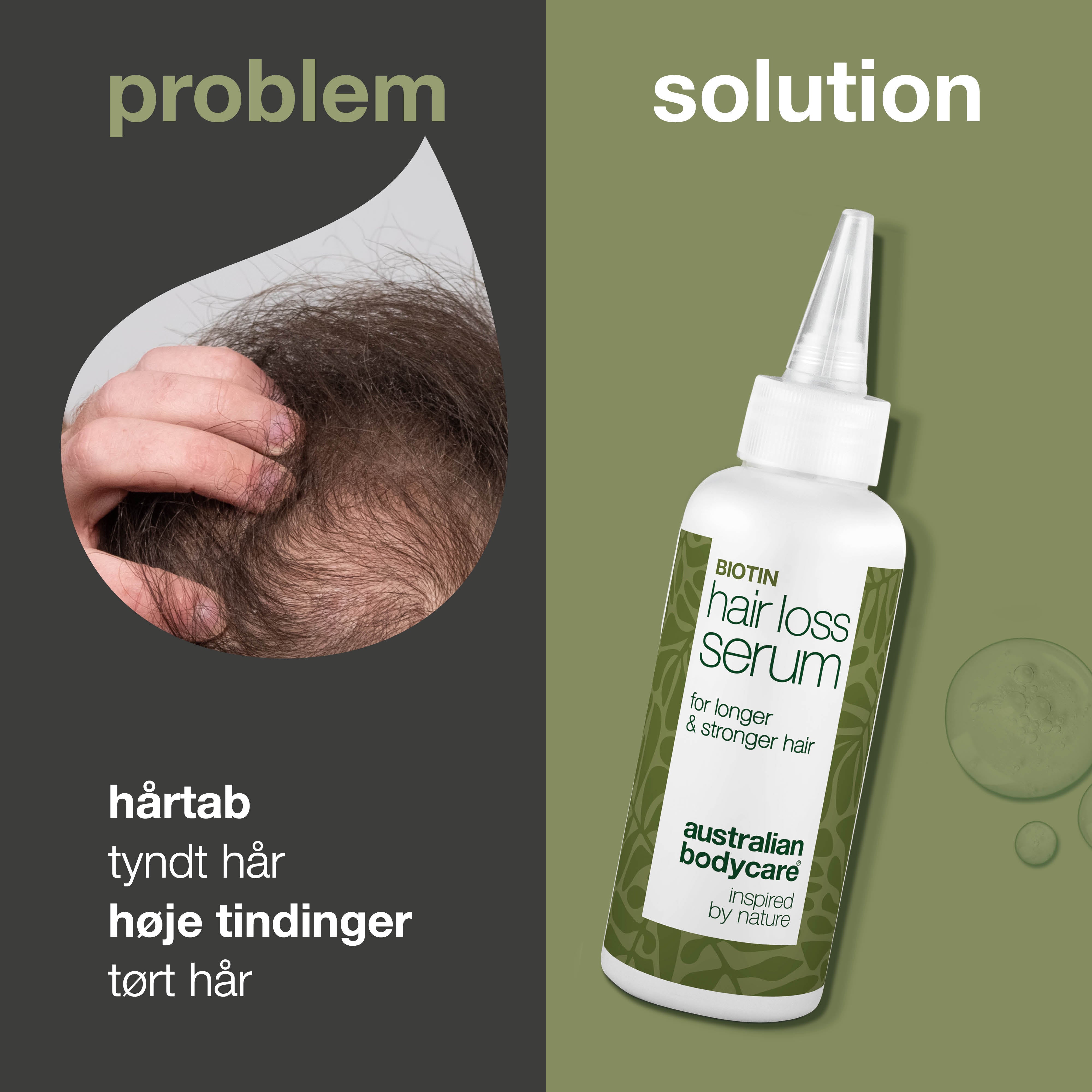 Hårtabsserum med biotin, Capilia Longa & koffein — Effektivt hårtabsserum med biotin, Capilia Longa & koffein. Styrker tyndt hår og hovedbunden. Få fyldigere og sundere hår!