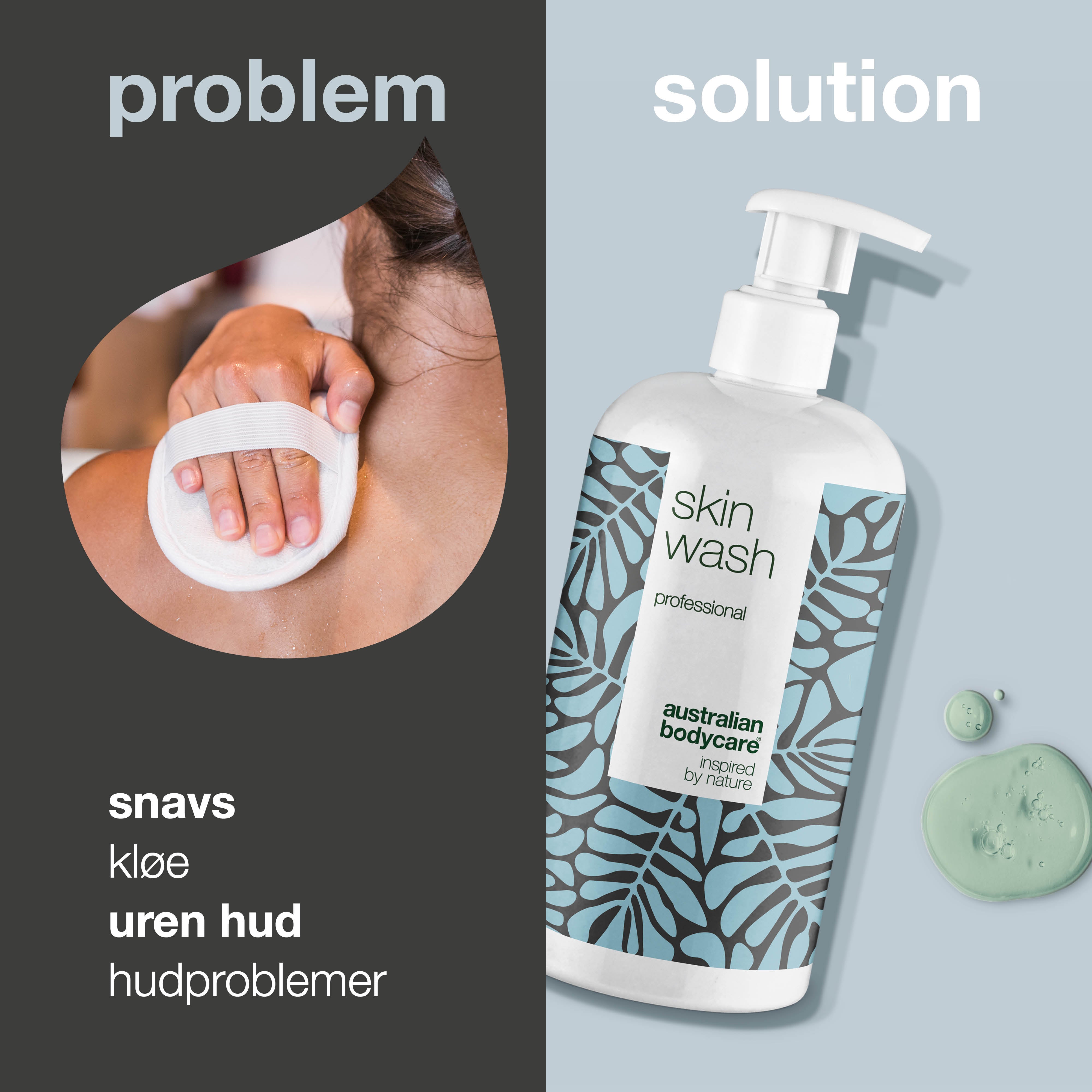 Professionel Skin Wash med Tea Tree Oil — Professionel showergel mod bumser og uren hud