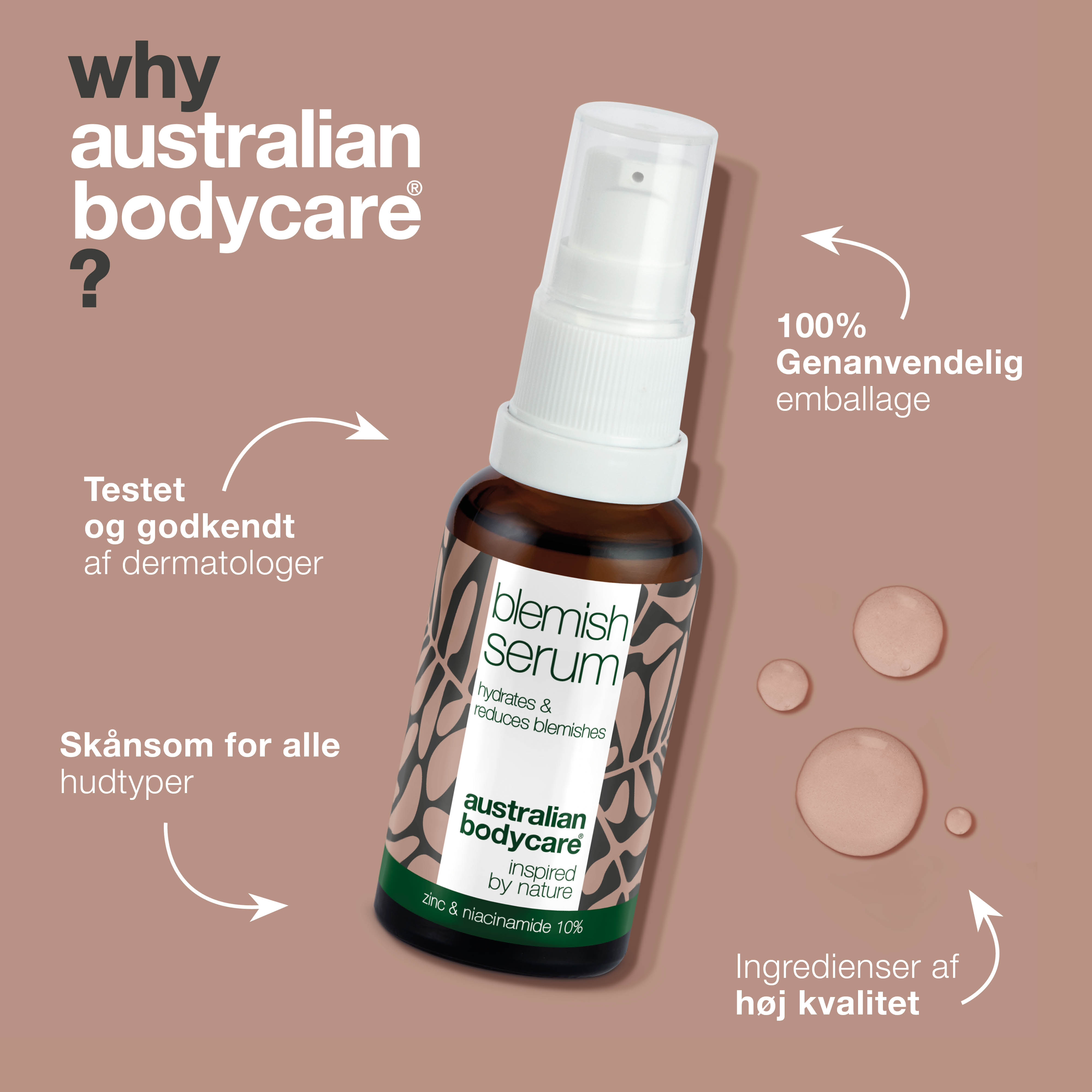 Niacinamide Serum – Mindsker rødme, urenheder og fedtet hud — Niacinamide Serum reducerer rødme, fedtet hud og urenheder. Indeholder 10% niacinamid, zink og hyaluronsyre for en sund og jævn hud.