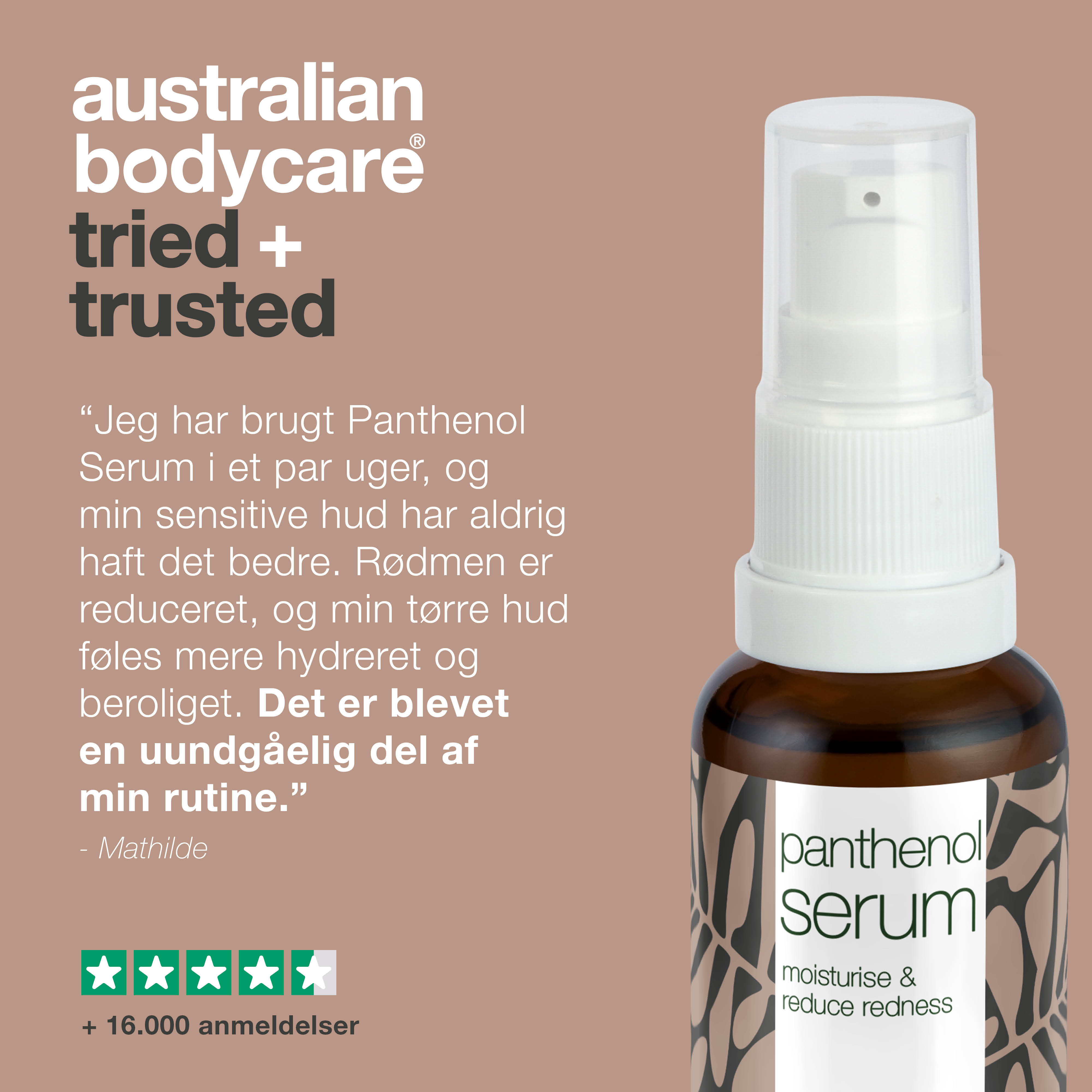 Panthenol Serum – Pleje mod rødme, rosacea & tør hud — Panthenol Serum fugter og beroliger rødme, rosacea & tør hud. Styrker hudbarrieren og reducerer irritation. Perfekt til sensitiv hud.