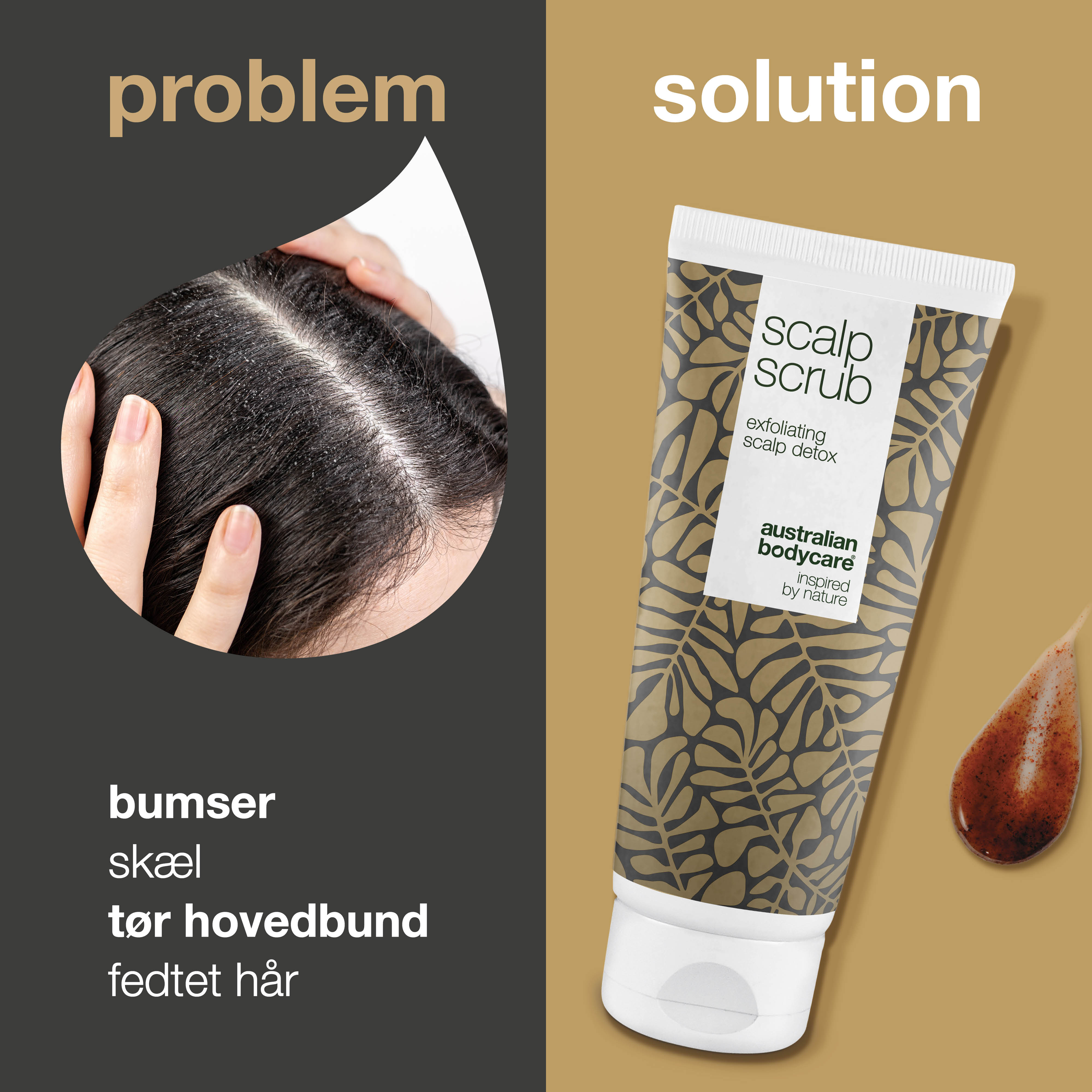 Eksfolierende Scalp Scrub — hovedbundsscrub til bumser, skæl eller fedtet hovedbund