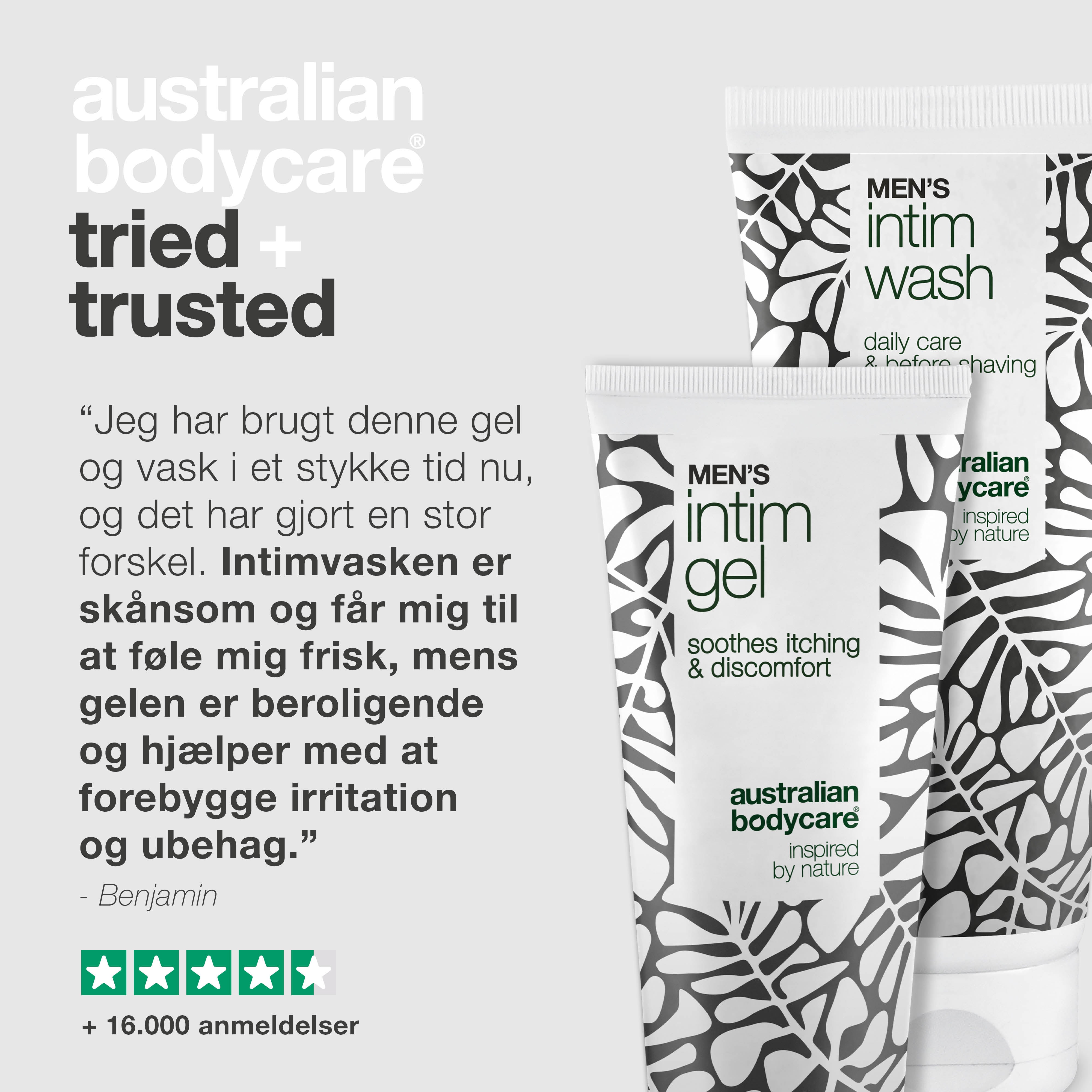Gel & Sæbe mod kløe og irritation — Mod kløe ved penis, i skridtet og lysken