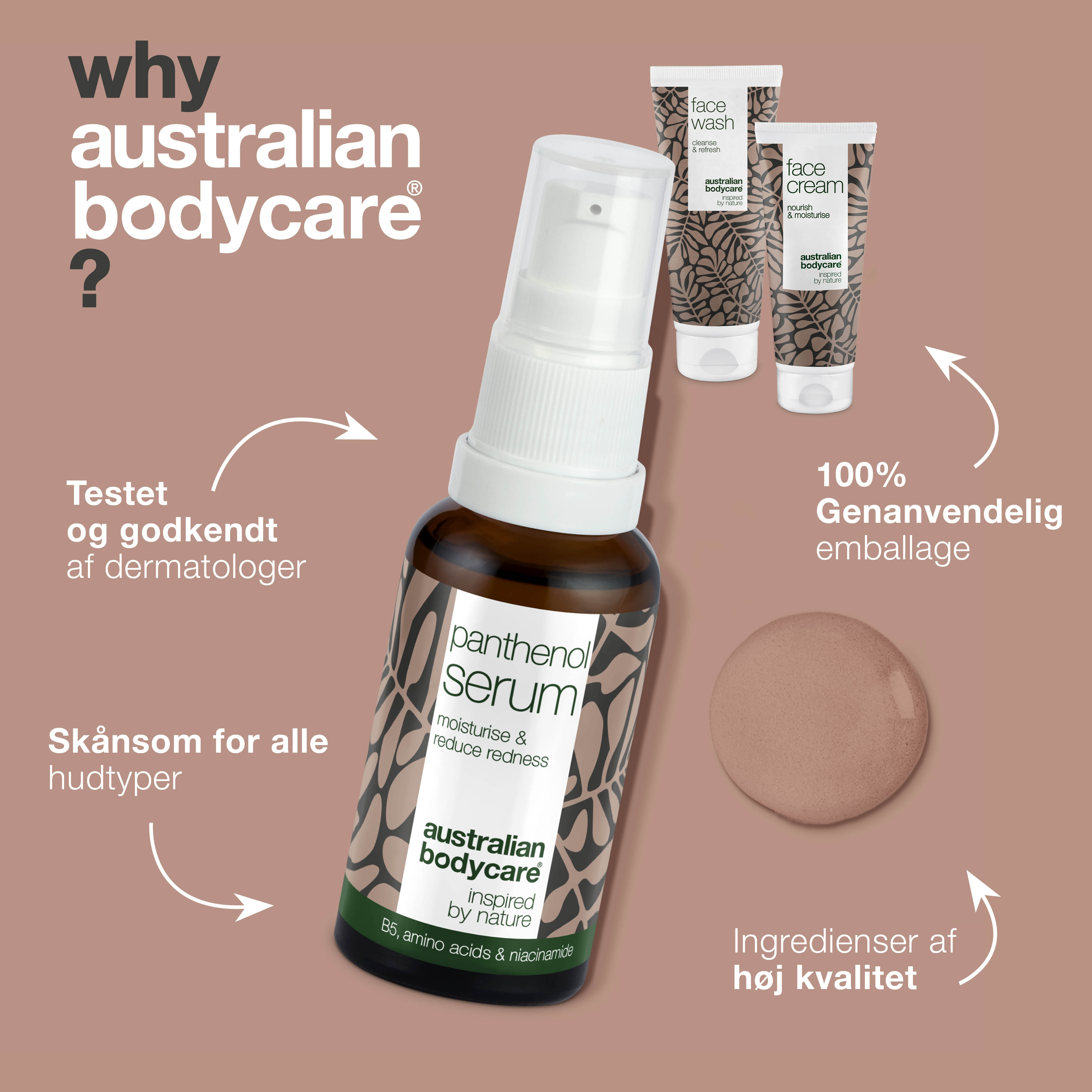 Sæt til pleje af rosacea, rødme & sensitiv hud — 3 beroligende produkter kan bruges ved rosacea: rens, B5 Serum & creme