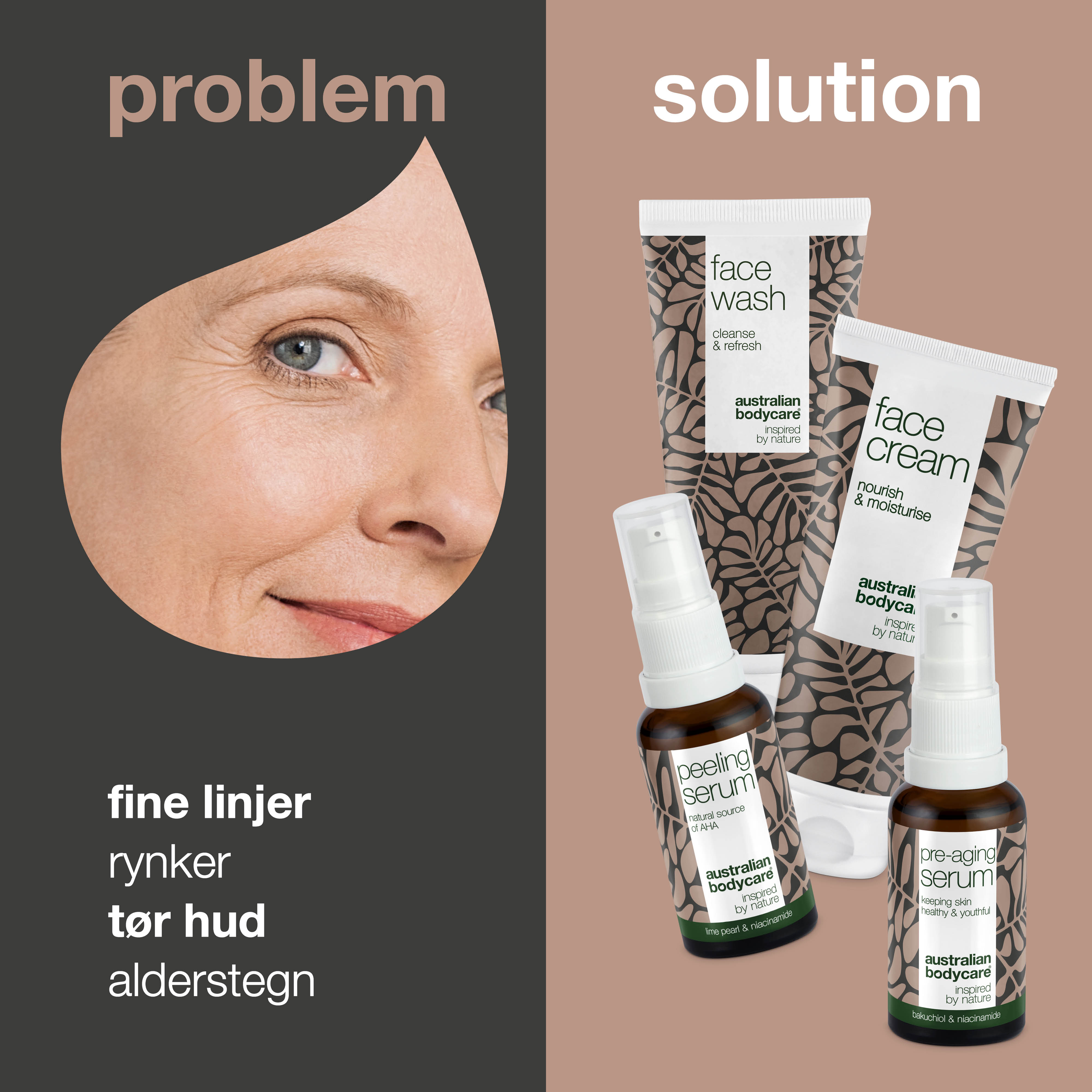 4-pak til forebyggelse af rynker — Anti-age produkter til yngre hud forebygger alderstegn