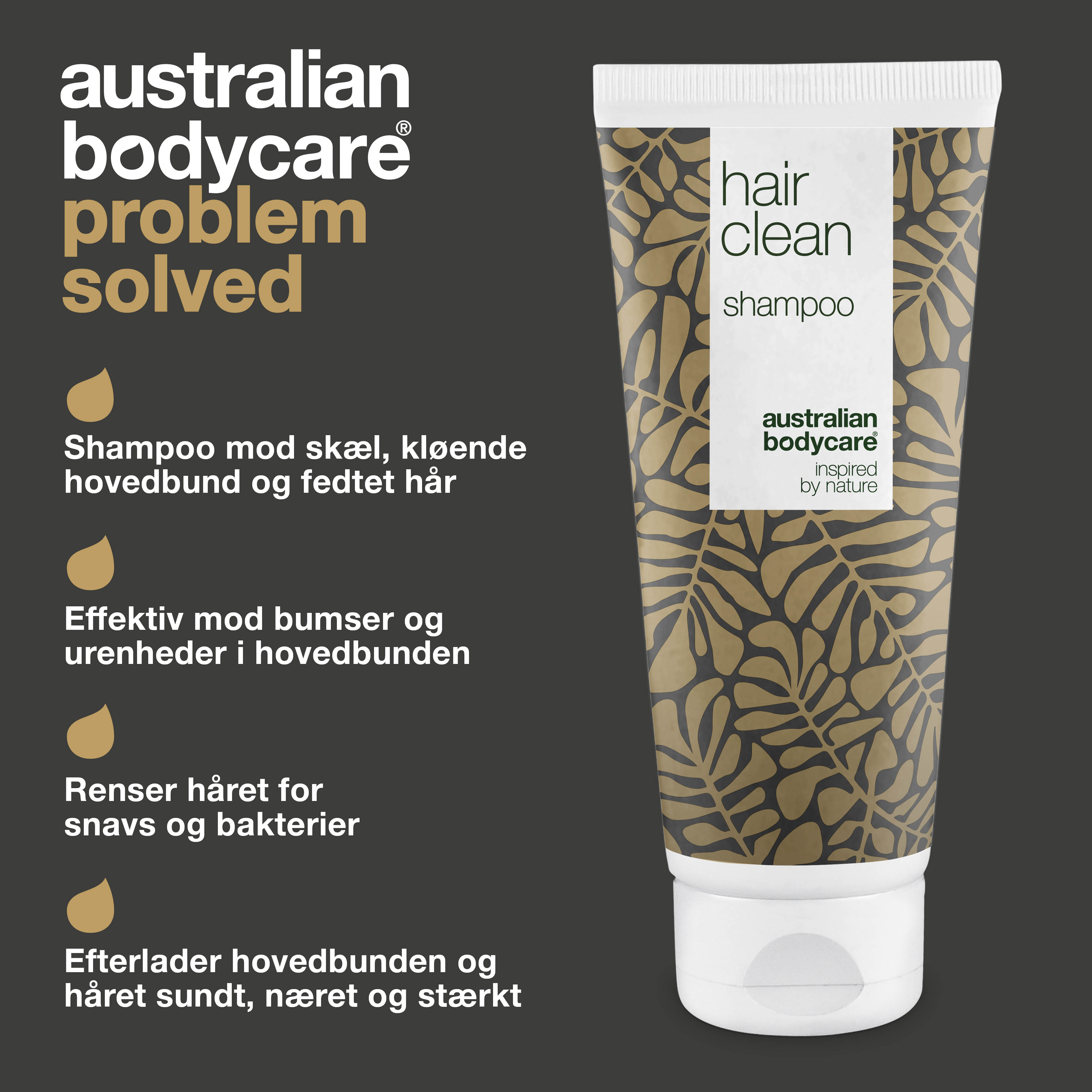 Tea Tree shampoo til skæl og tør hovedbund — Shampoo mod Skæl, kløende hovedbund og fedtet hår