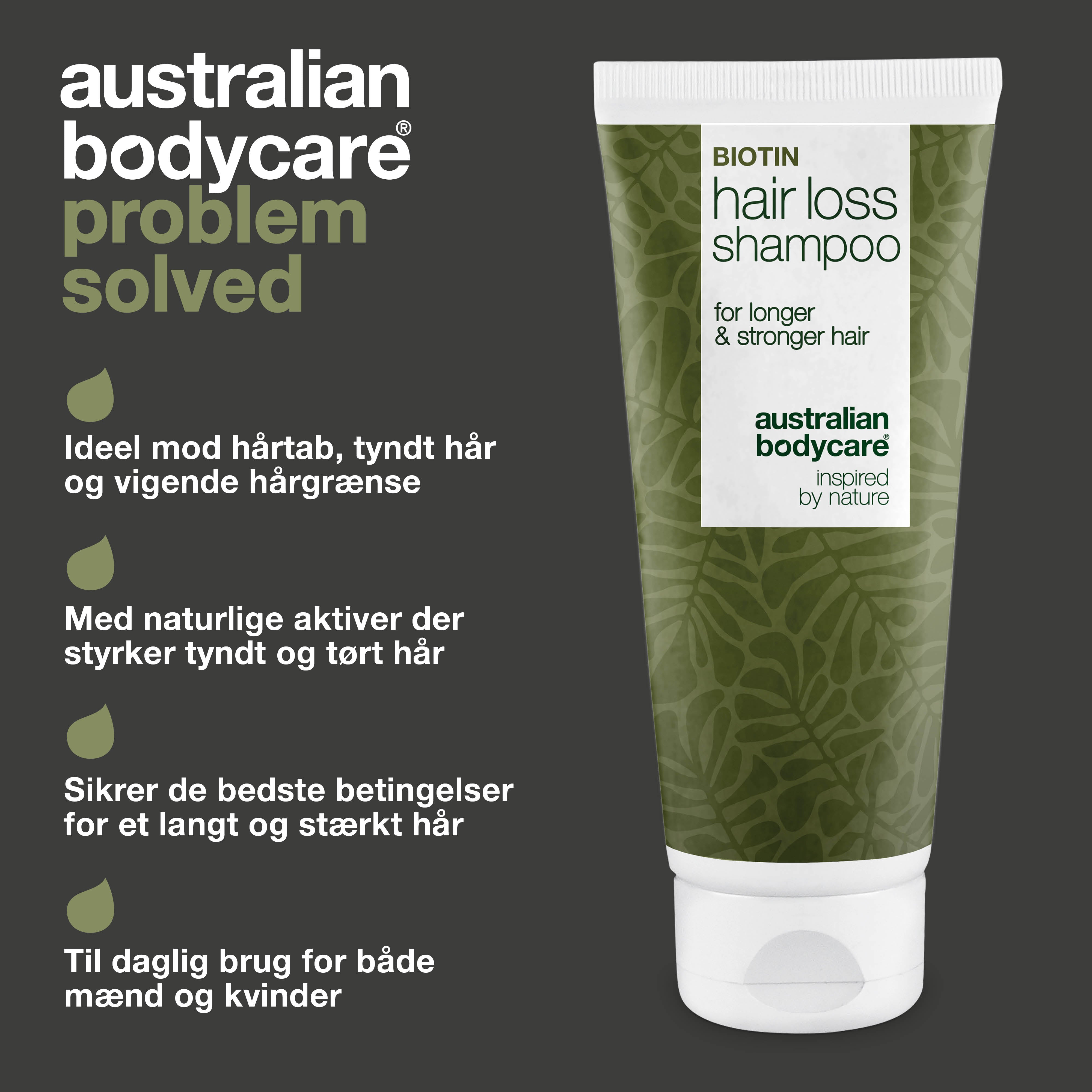 Shampoo reducerer hårtab og tyndt hår — Shampoo reducerer hårtab og styrker svækket hår med biotin, koffein og Capilia Longa, der nærer hovedbunden og stimulerer hårrødderne.