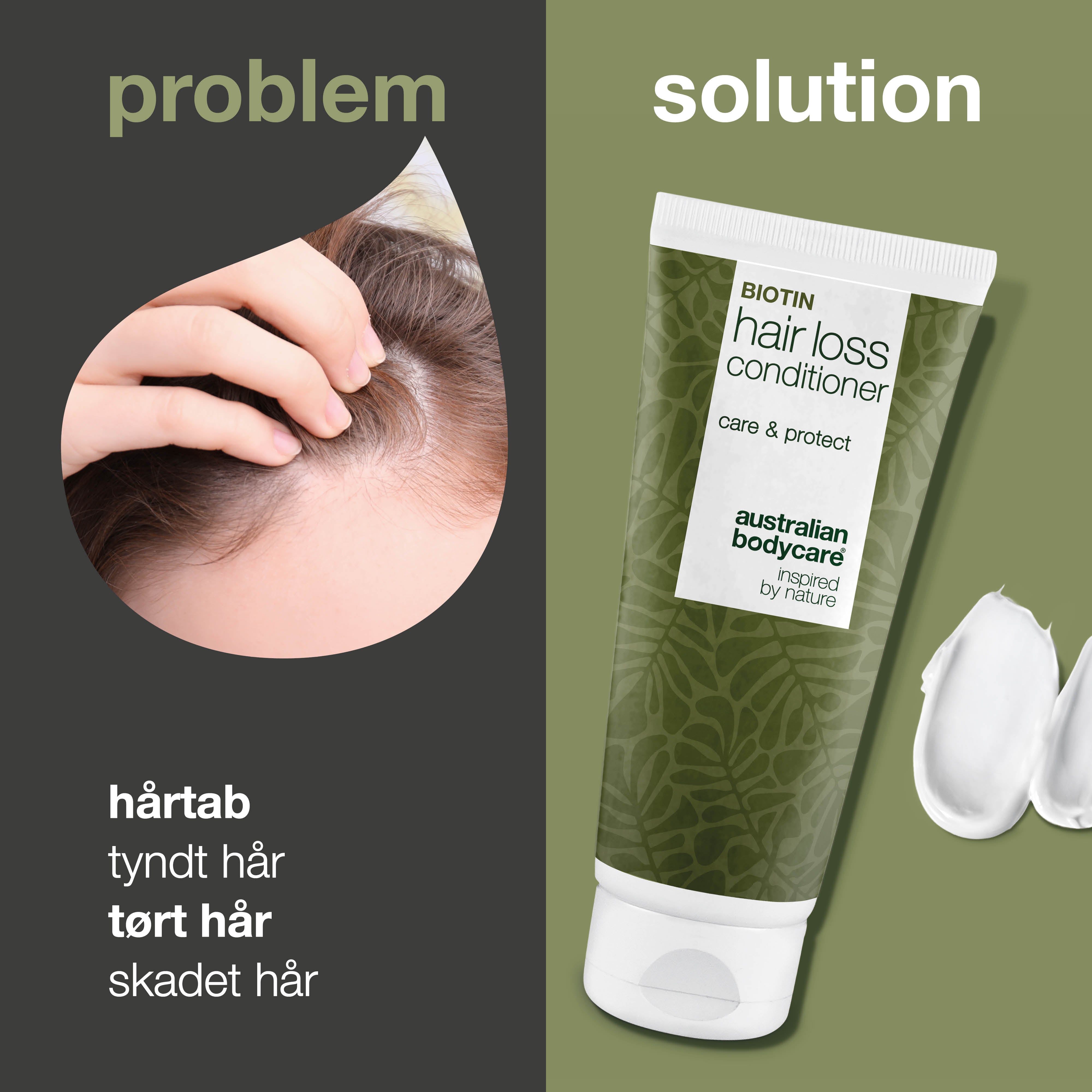Hair Loss Conditioner – Styrker tyndt hår og reducerer hårtab — Hair Loss Conditioner styrker tyndt hår, reducerer hårtab og fugter. Med Capilia Longa, Koffein og Biotin for sundere og fyldigere hår.