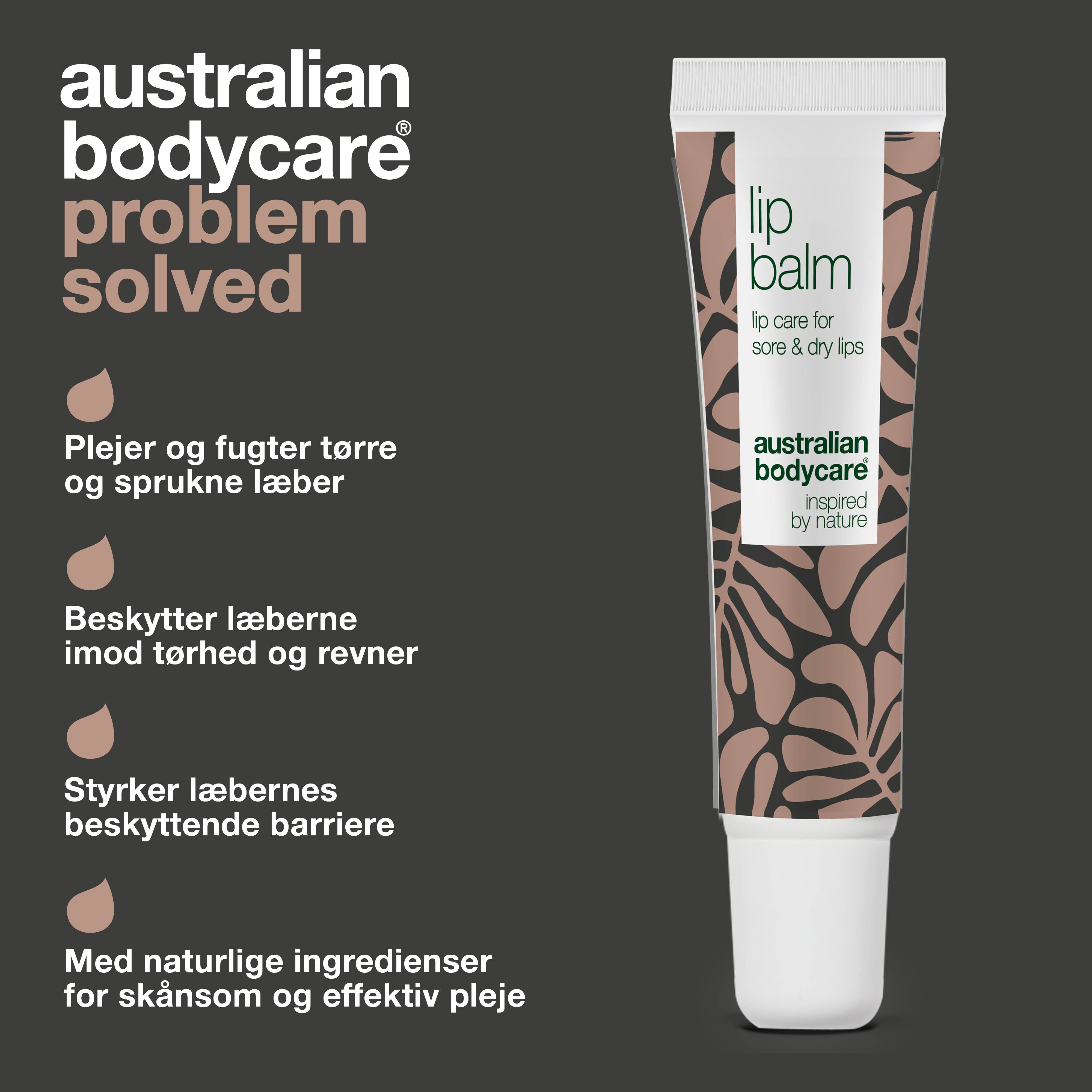 Læbepomade til pleje af tørre læber — Lip balm med Tea Tree Oil til tørre læber og pleje ved forkølelsessår