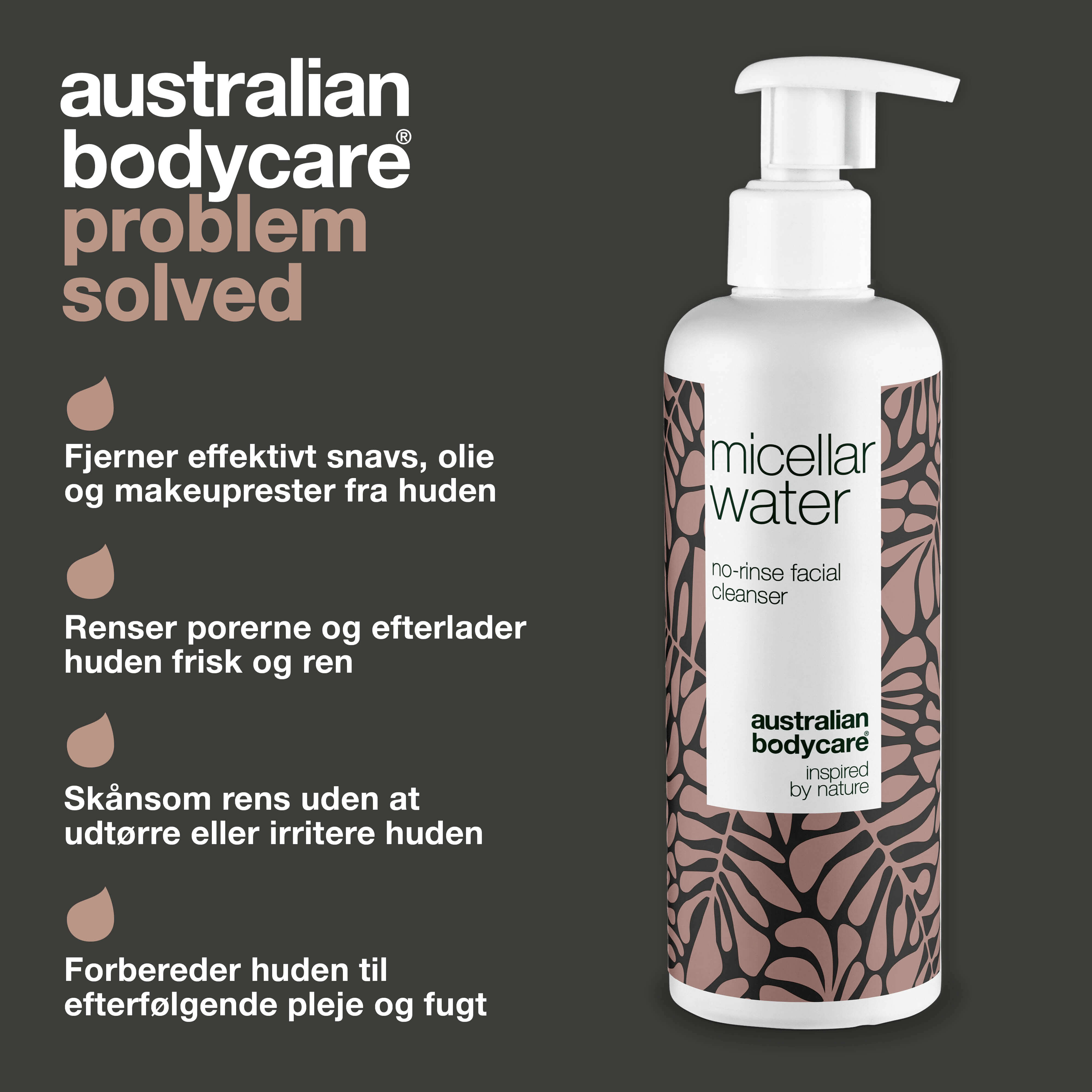 Micellar Water – Effektiv rens til uren og fedtet hud — Micellar Water fjerner makeup, snavs og overskydende olie. Perfekt til uren hud og daglig ansigtsrens.