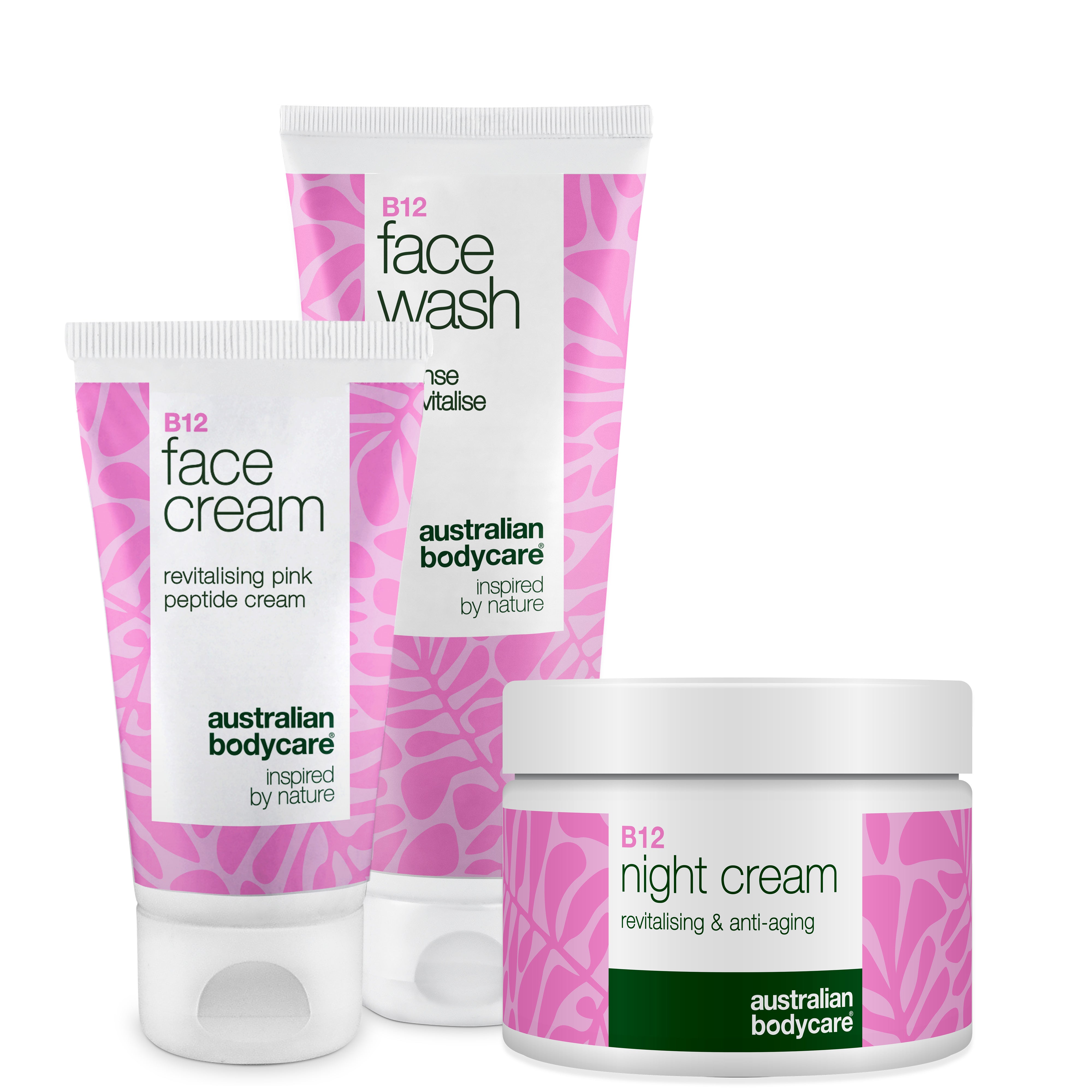 B12 Hudplejesæt mod rødme – Ansigtsrens, dag- og natcreme — B12 hudpleje til rødme og tendens til rosacea. Rens, dagcreme og natcreme der beroliger og fugter.