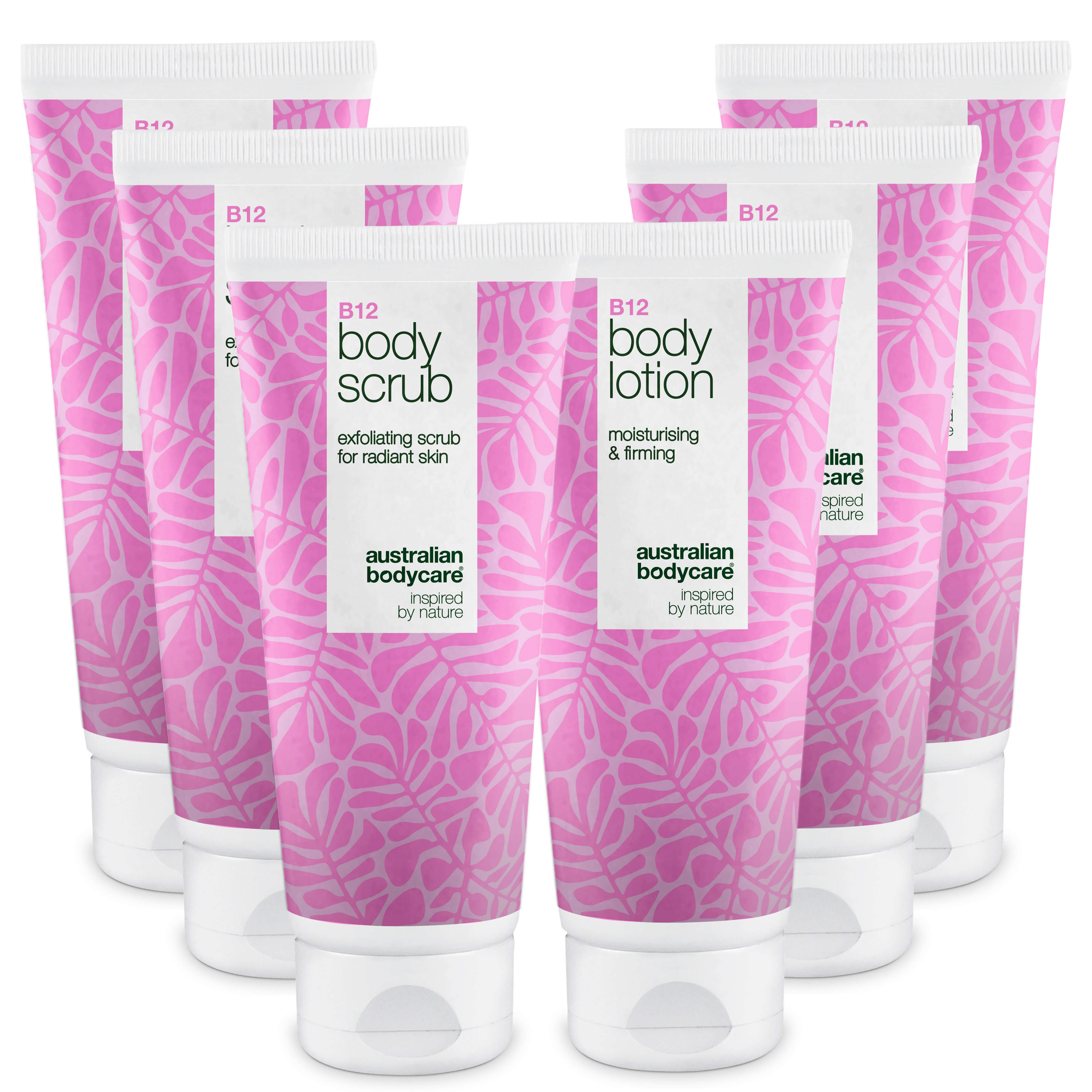 B12 hudplejesæt til tør hud – Eksfoliering & dybdevirkende fugtpleje — Fugtgivende B12 Body Scrub & Lotion til tør og sensitiv hud.