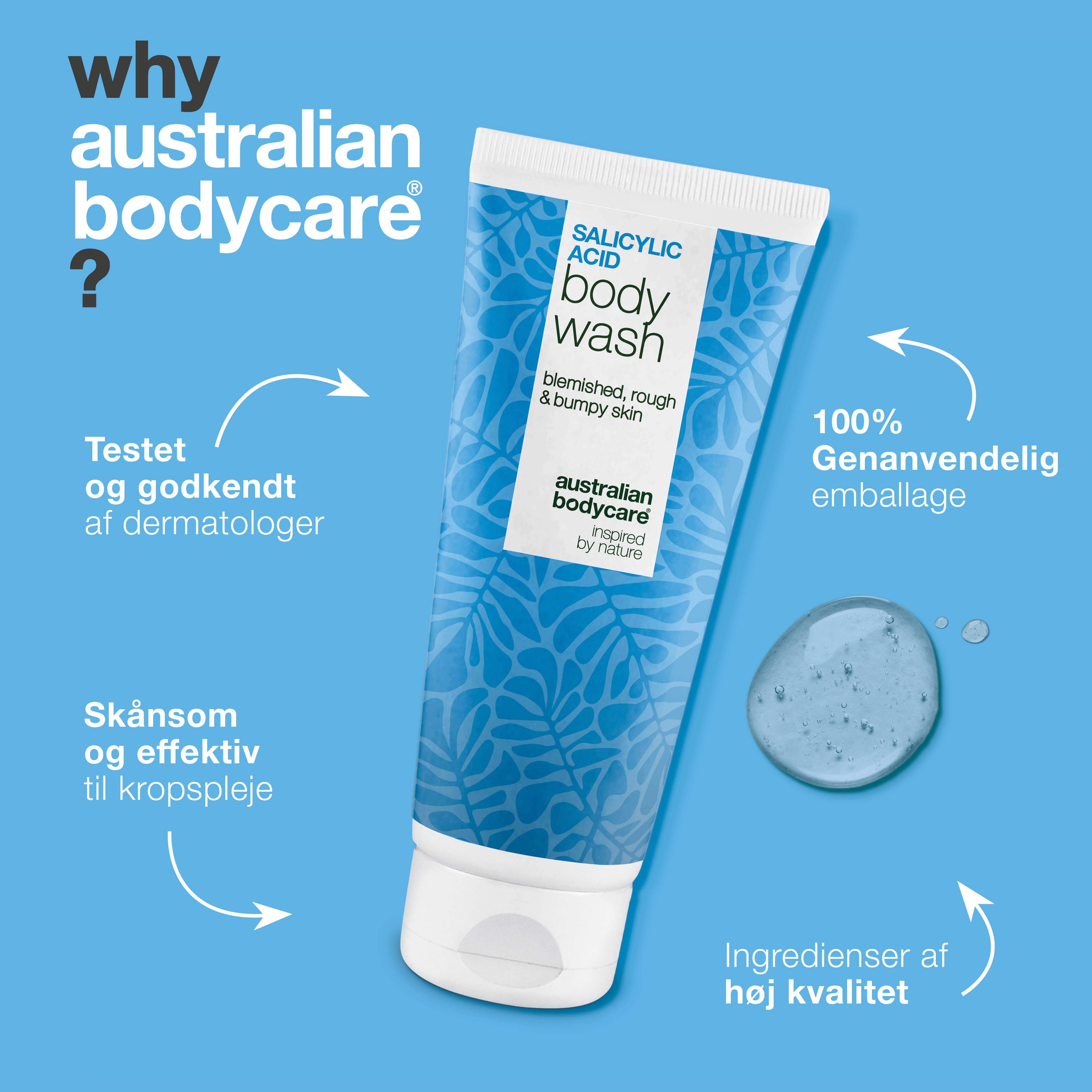 Salicylsyre Shave Wash mod barberknopper og irritation — Salicylsyre Shave Wash mod indgroede hår og irritation. Indeholder salicylsyre (BHA), niacinamid og zink PCA.