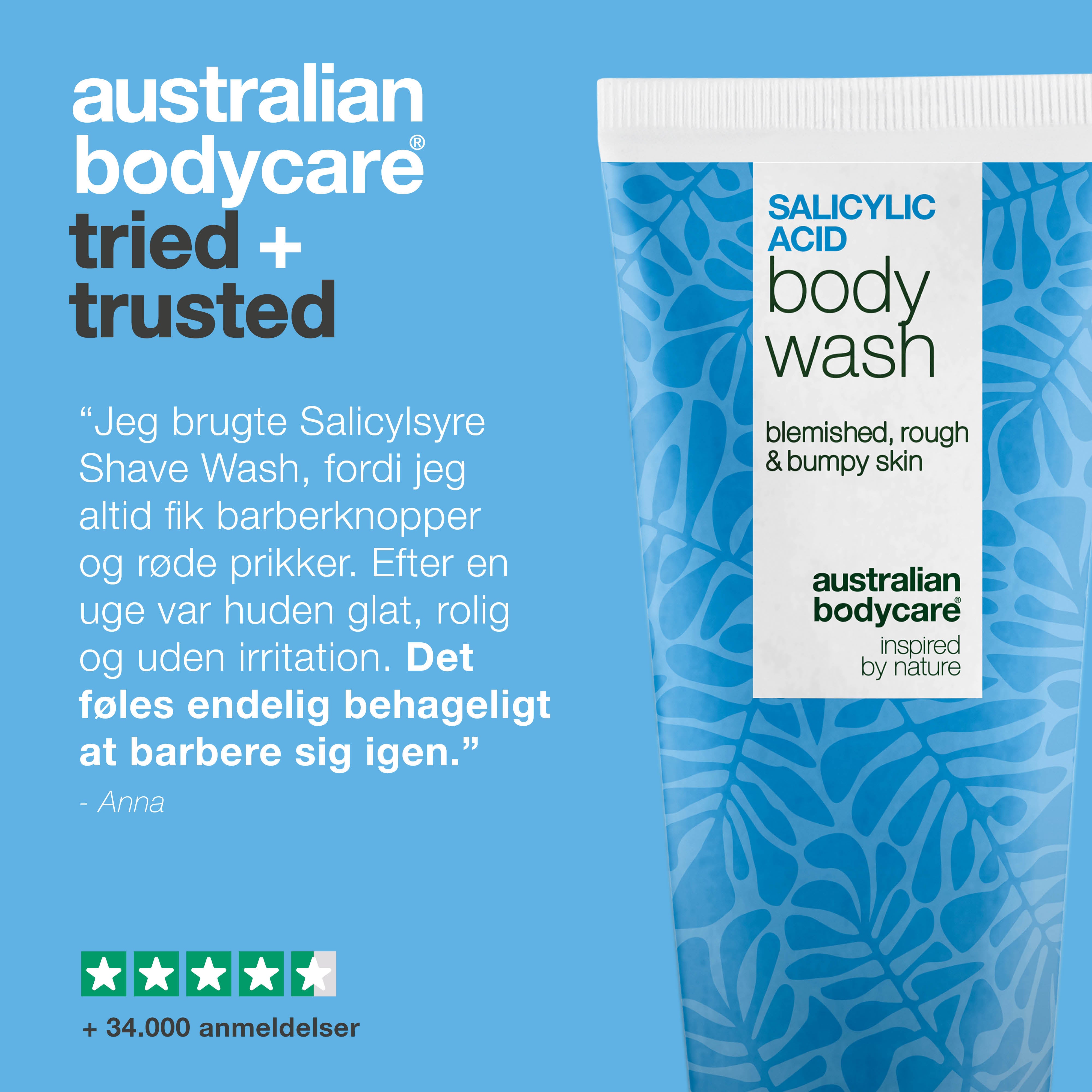 Salicylsyre Shave Wash mod barberknopper og irritation — Salicylsyre Shave Wash mod indgroede hår og irritation. Indeholder salicylsyre (BHA), niacinamid og zink PCA.